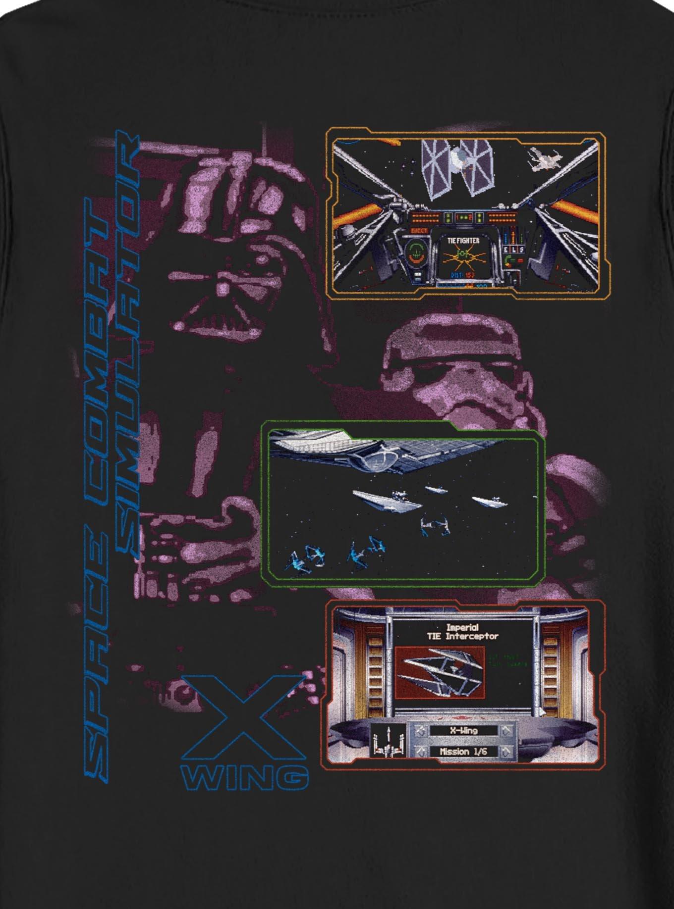 Star Wars Space Combat Simulator X Wing Sweatshirt Hot Topic Exclusive, BLACK, alternate - view 4