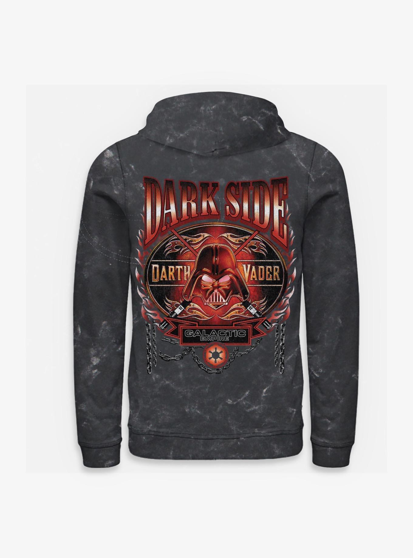 Star Wars Darth Vader Flames Mineral Wash Hoodie Hot Topic Exclusive, , hi-res