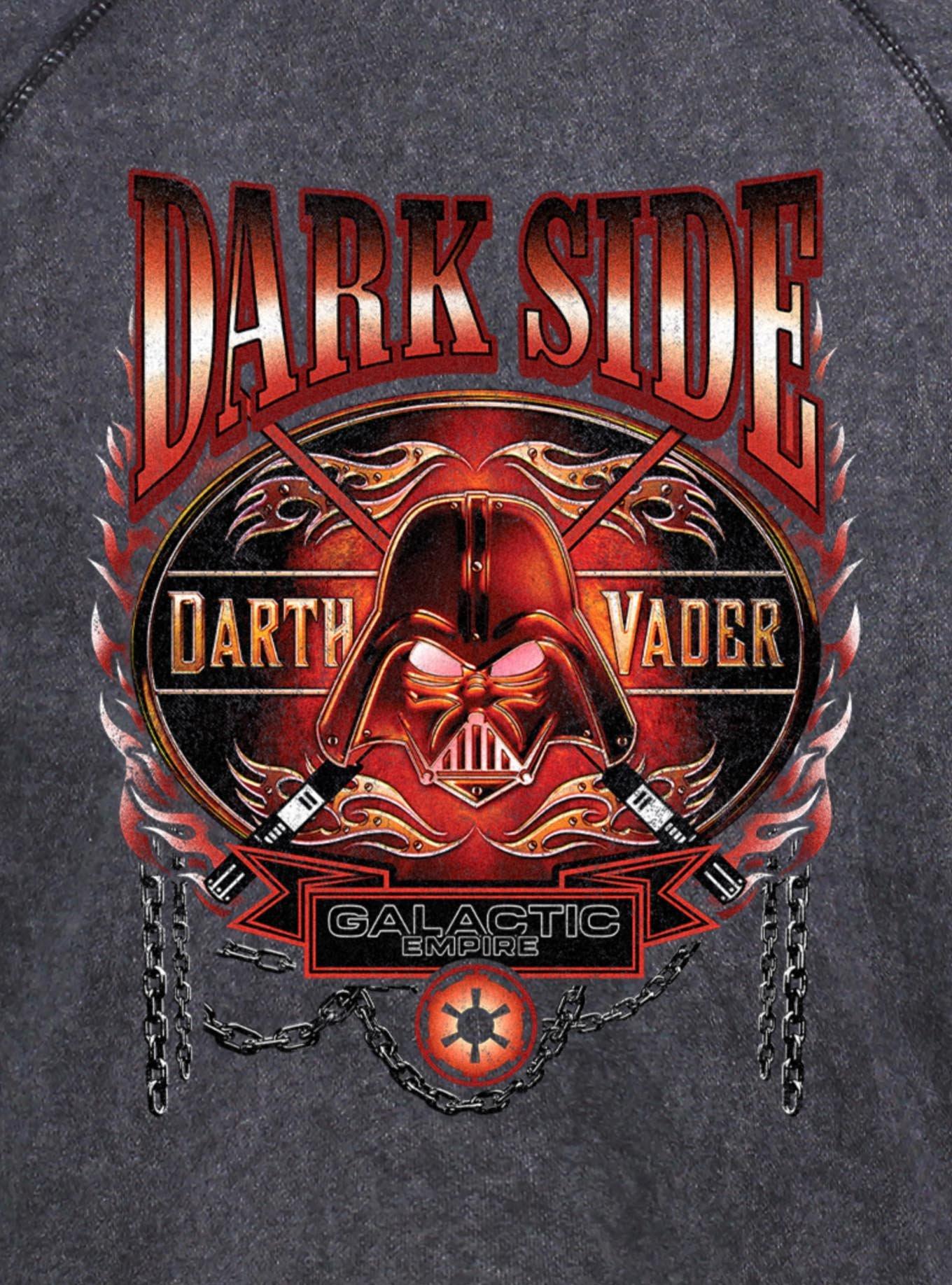 Star Wars Darth Vader Flames Mineral Wash Hoodie Hot Topic Exclusive, BLACK, alternate - view 4