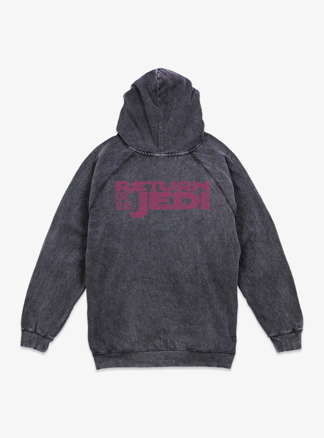 Star Wars Yoda Saber Battle Return of The Jedi Mineral Wash Hoodie Hot Topic Exclusive, BLACK, alternate - view 2