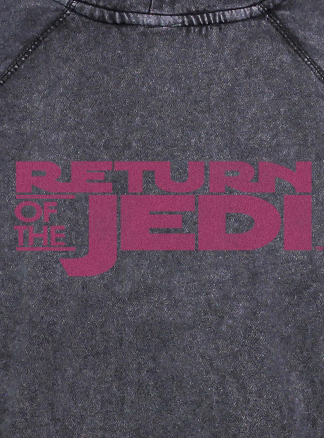 Star Wars Yoda Saber Battle Return of The Jedi Mineral Wash Hoodie Hot Topic Exclusive, BLACK, alternate - view 4
