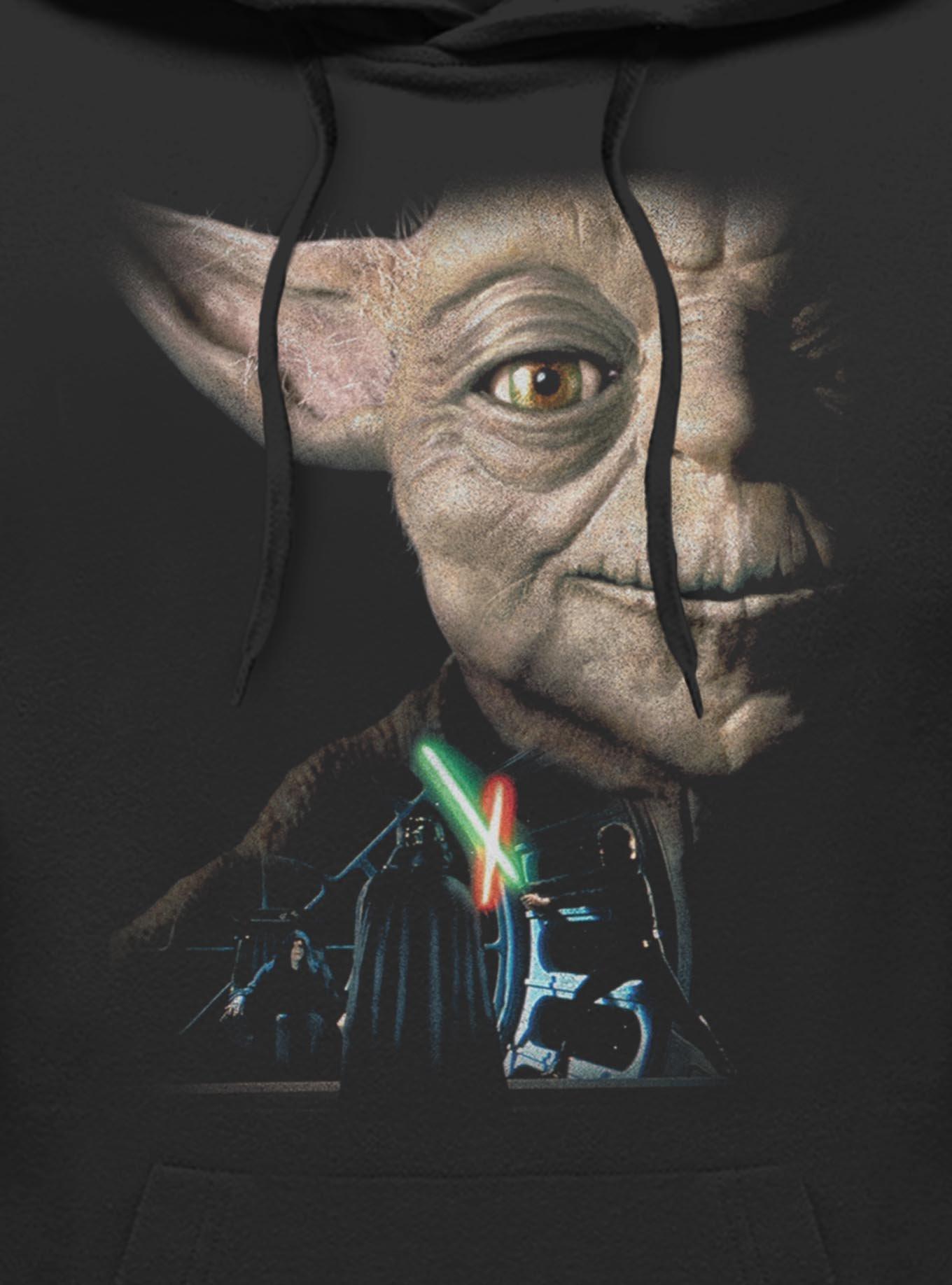 Star Wars Yoda Saber Battle Return of The Jedi Hoodie Hot Topic Exclusive, BLACK, alternate - view 3