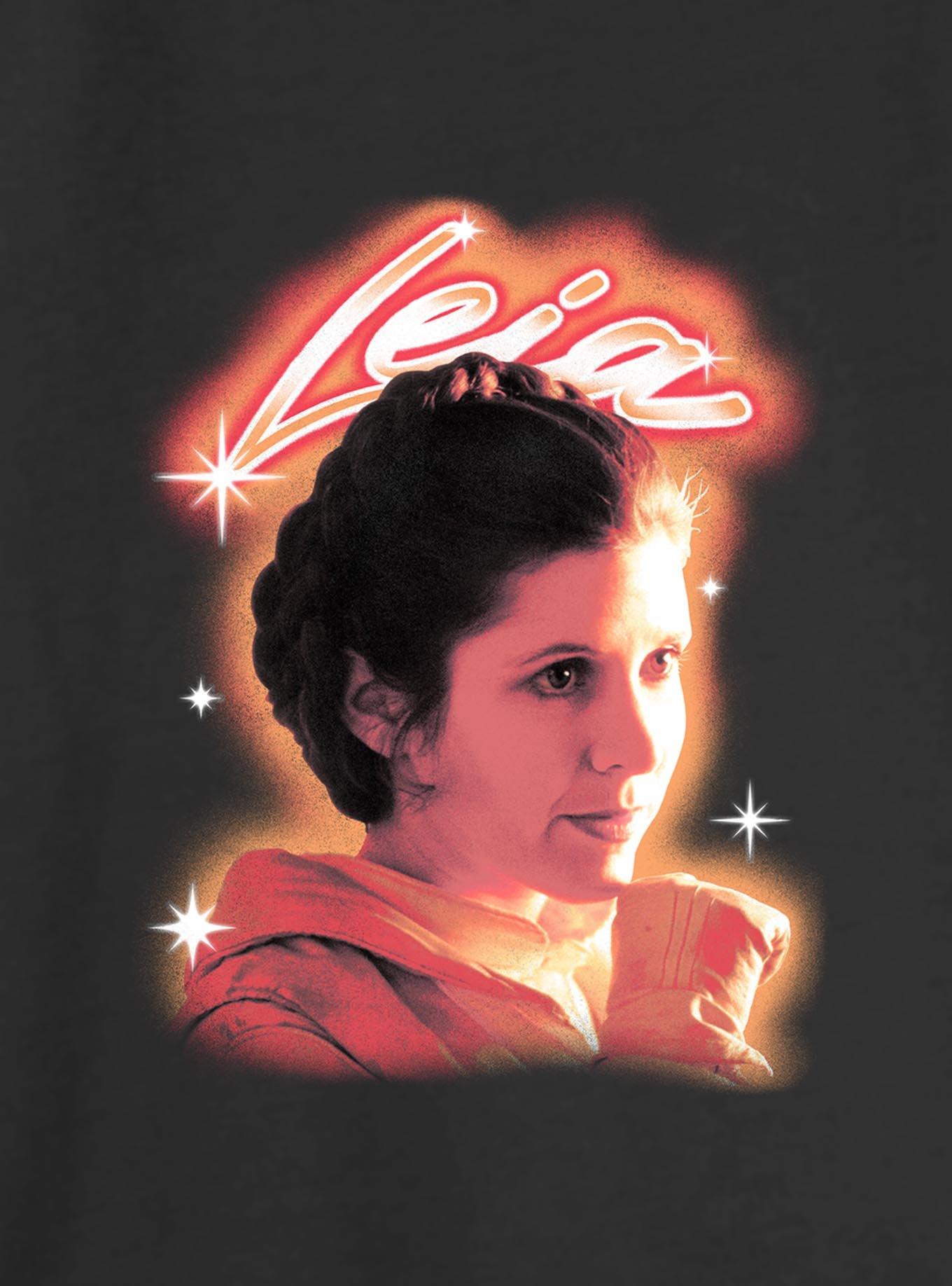 Star Wars Princess Leia Airbrush Girls Slouchy Sweatshirt Hot Topic Exclusive, BLACK, alternate - view 2