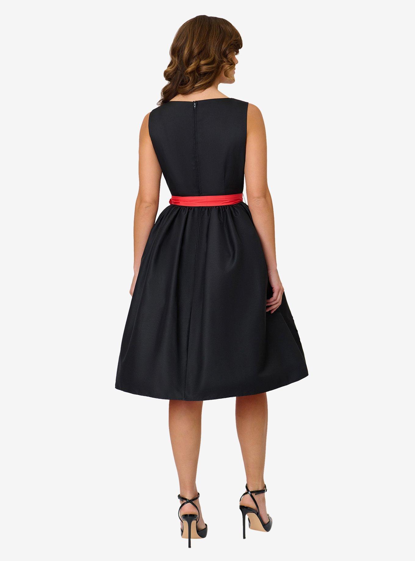 Disney Pride Collection by Unique Vintage Black & Rainbow Stripe Mickey Cutout Swing Dress, , hi-res