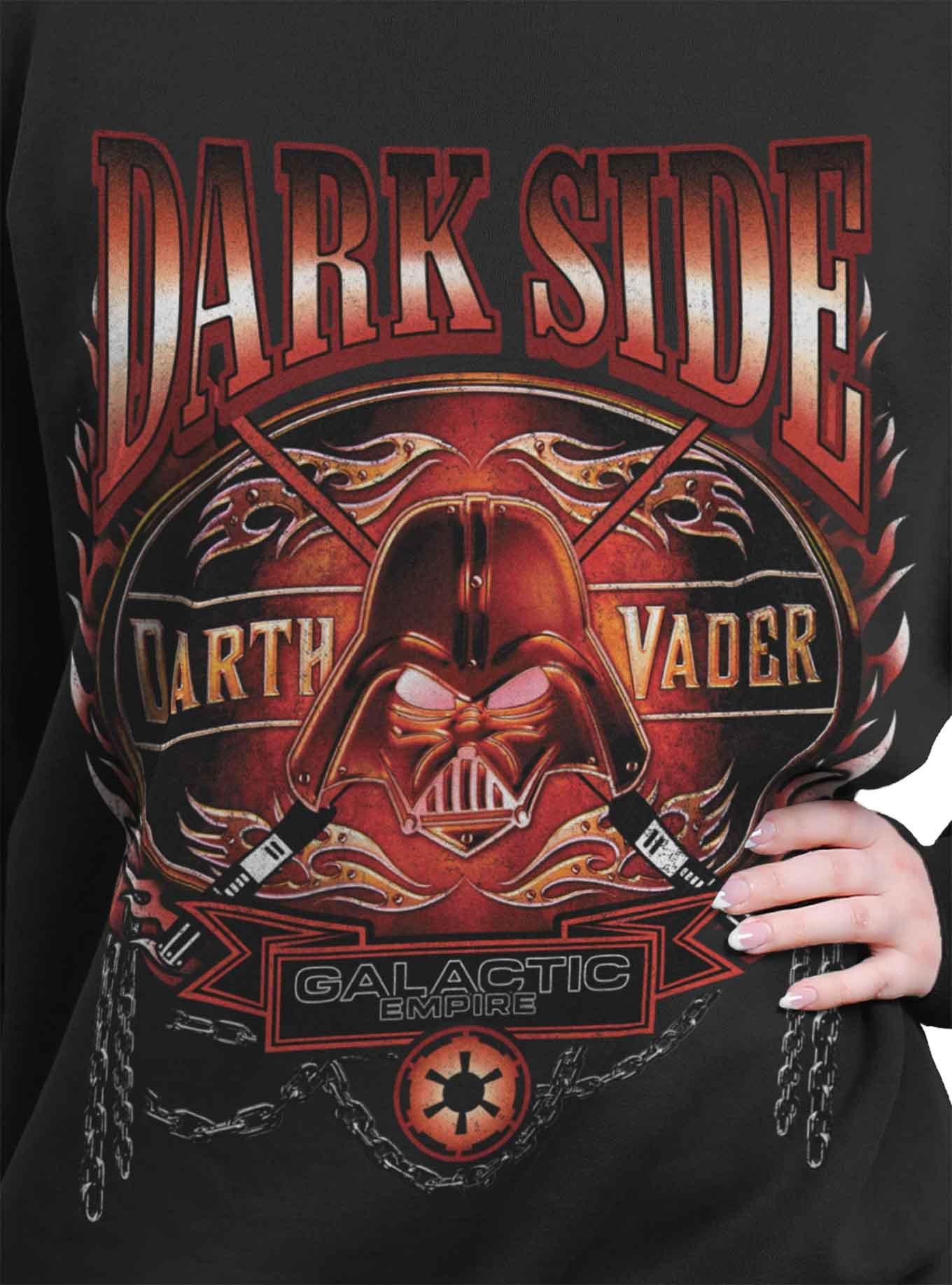 Star Wars Darth Vader Flames Girls Oversized Sweatshirt Hot Topic Exclusive, BLACK, alternate - view 2