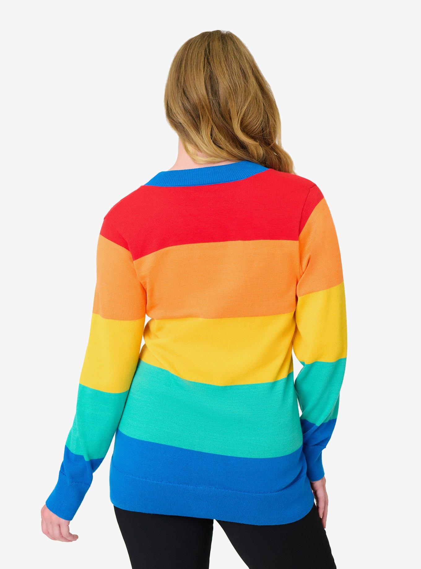 Disney Pride Collection by Unique Vintage Rainbow Mickey Button Cardigan, , hi-res