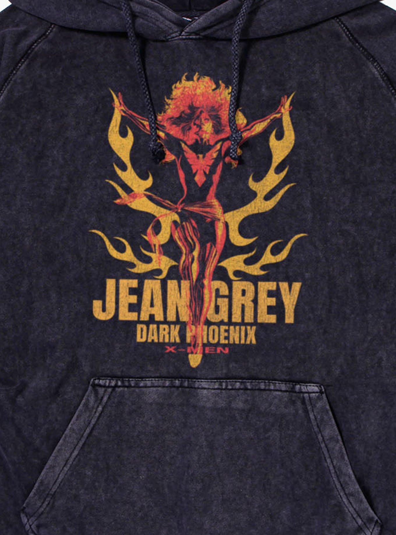 Marvel X-Men Jean Grey Dark Phoenix Orange And Red Flames Mineral Wash Hoodie, , hi-res