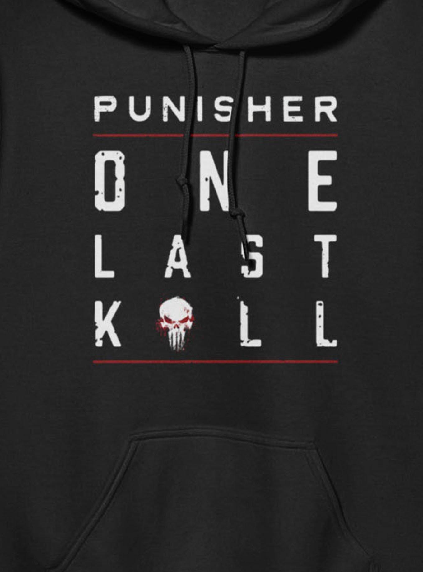 Marvel Punisher Underlined In Red Text Stack Hoodie, BLACK, alternate - view 2