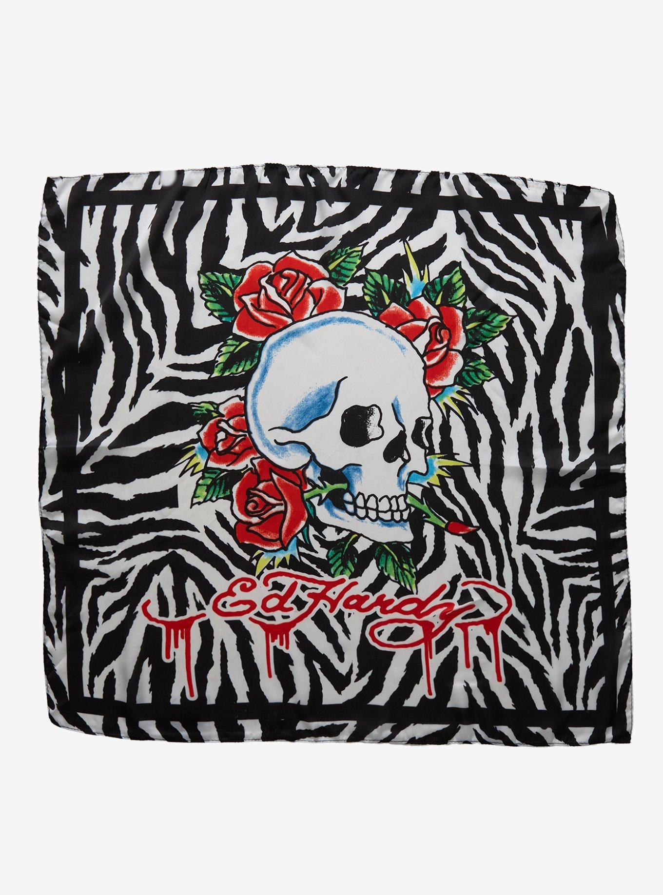 Ed Hardy Skull Zebra Print Hair Scarf, , alternate - view 5