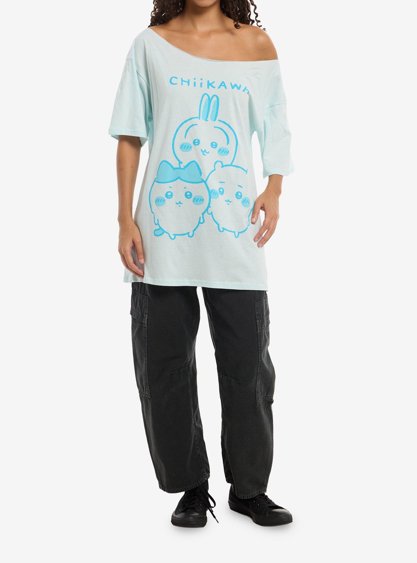 Chiikawa Trio Girls Oversized Off-Shoulder T-Shirt, MULTI, alternate - view 2