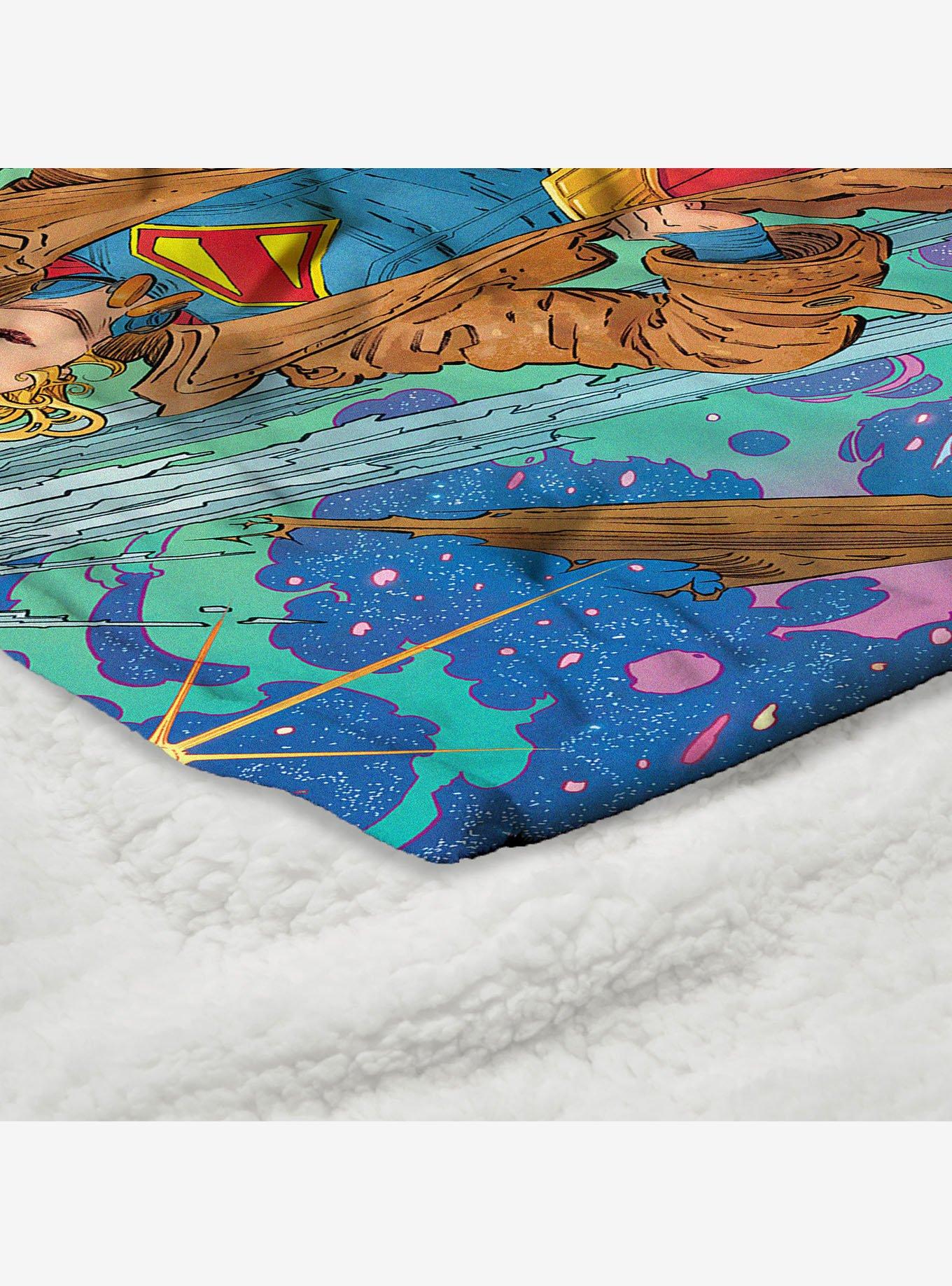 DC Comics Supergirl Pose Silk Touch Sherpa Throw Blanket, , alternate - view 5