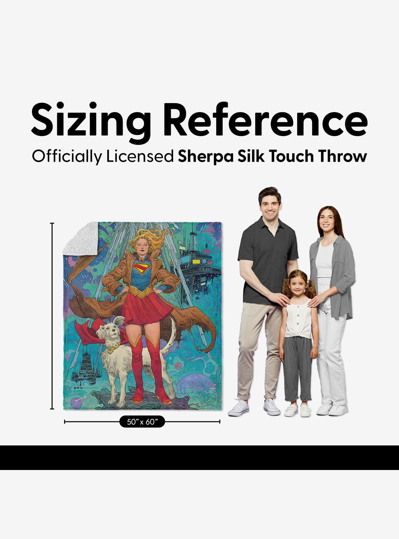 DC Comics Supergirl Pose Silk Touch Sherpa Throw Blanket, , alternate - view 6