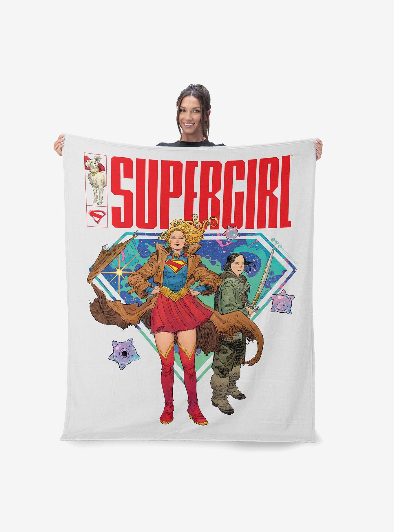 DC Comics Supergirl Save the Day Silk Touch Sherpa Throw Blanket, , hi-res