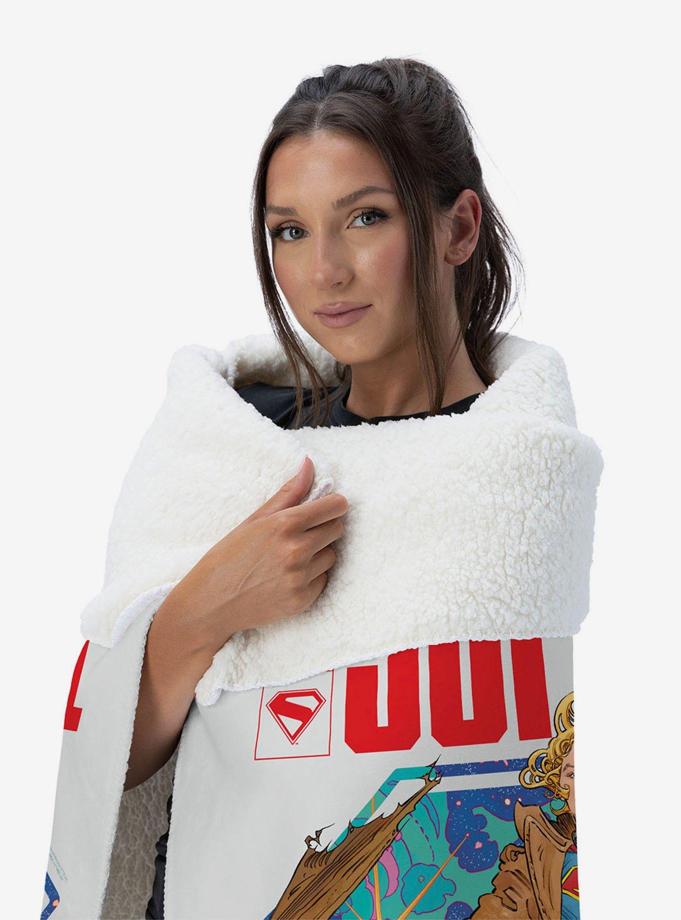 DC Comics Supergirl Save the Day Silk Touch Sherpa Throw Blanket, , alternate - view 3