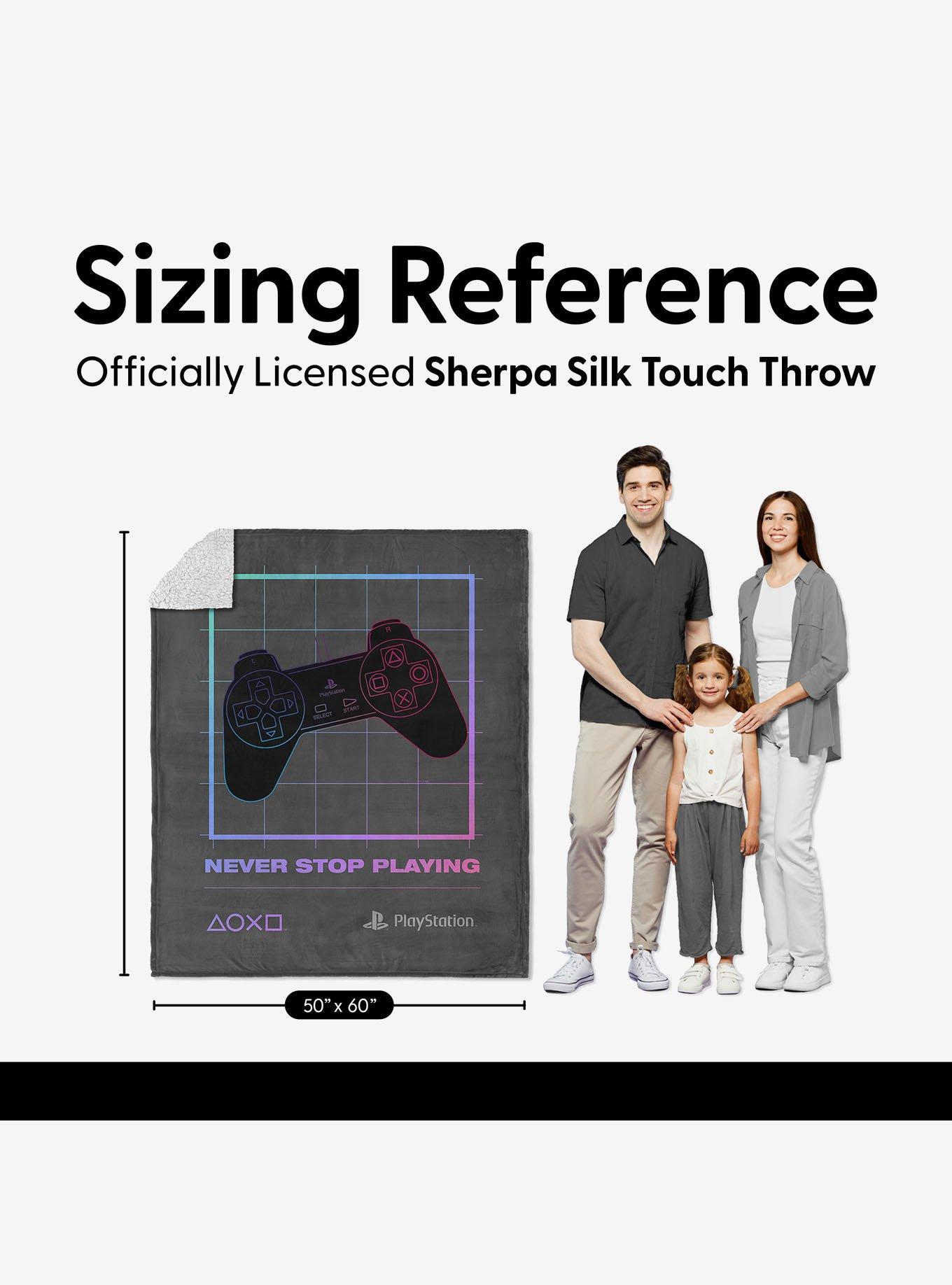 PlayStation Never Stop Playing Silk Touch Sherpa Throw Blanket, , alternate - view 6