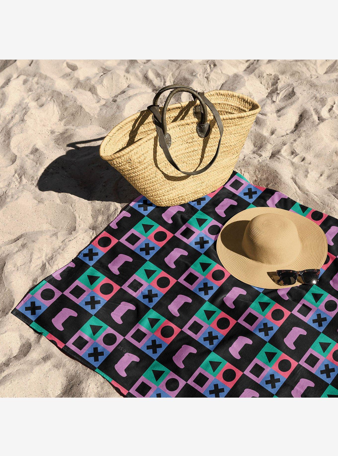 PlayStation Controller Pattern Beach Towel, , hi-res