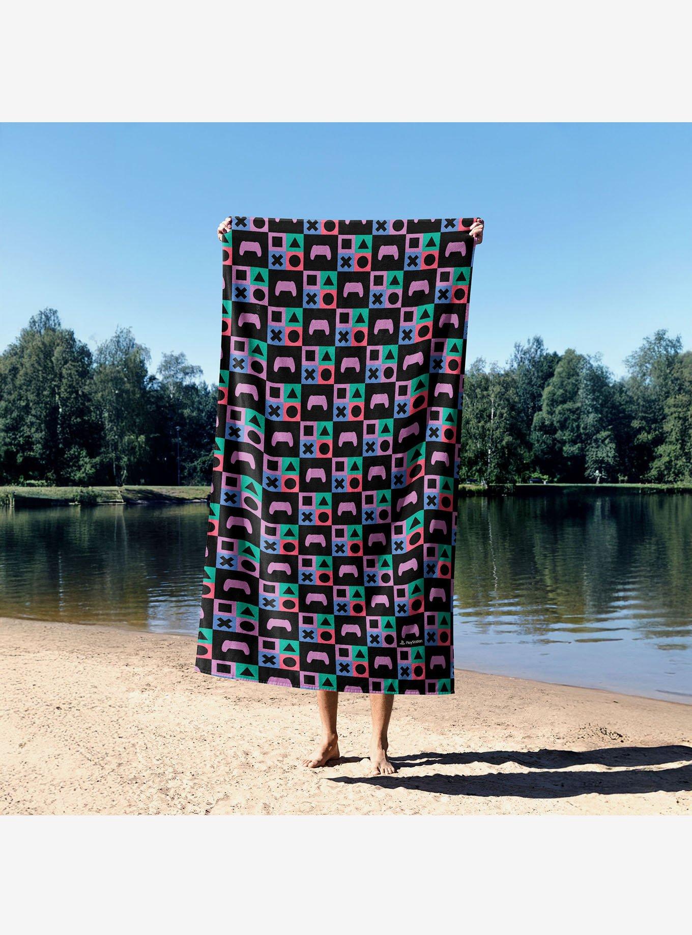 PlayStation Controller Pattern Beach Towel, , alternate - view 3