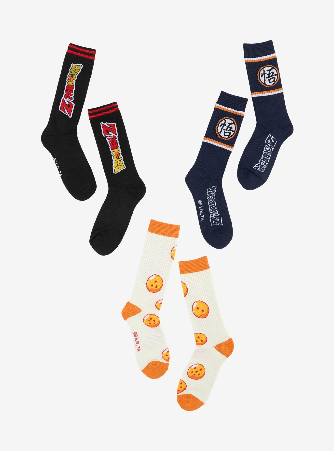 Dragon Ball Z Icons Crew Socks 3 Pair, , hi-res