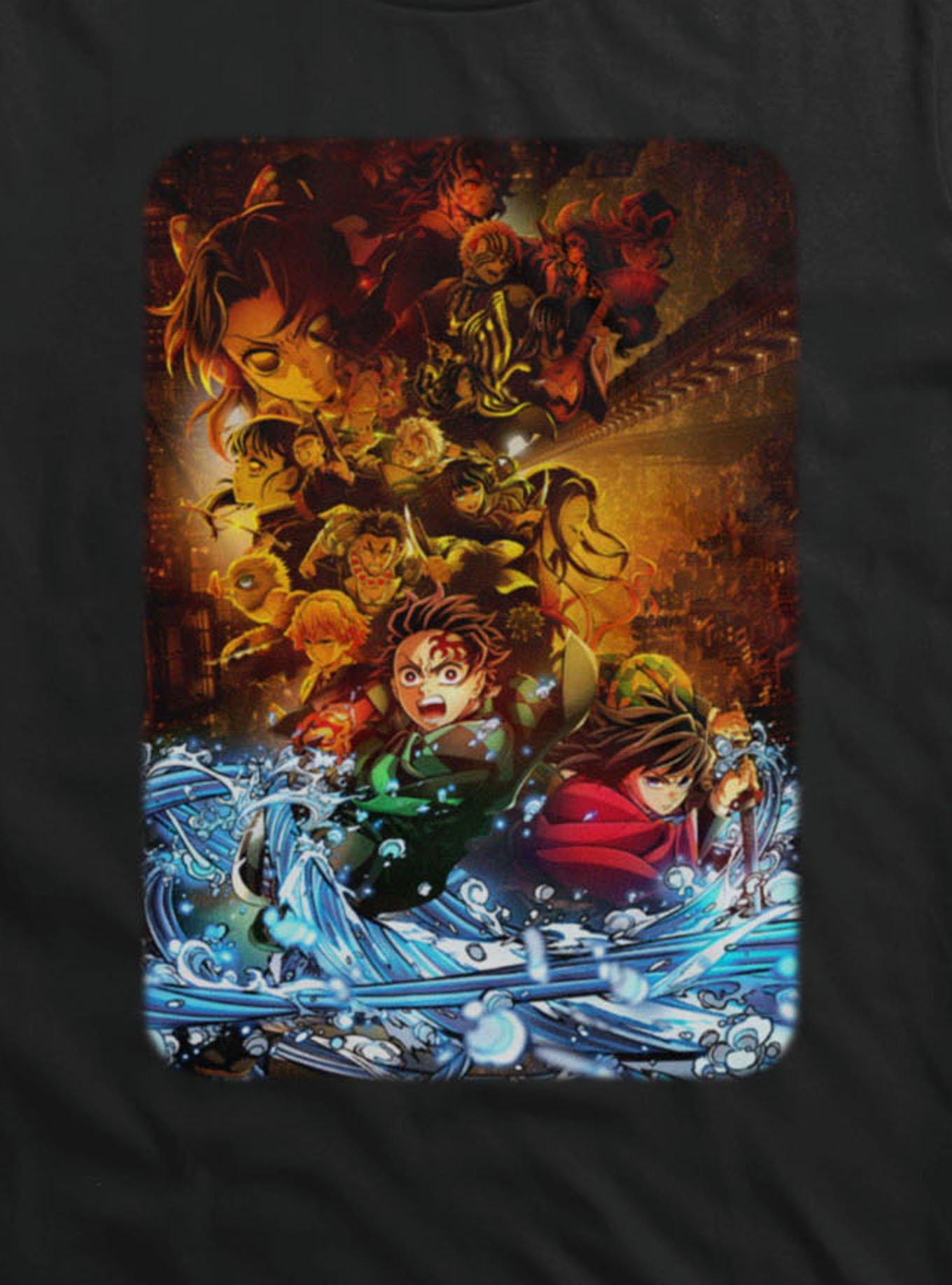 Demon Slayer Infinity Castle Water Splash Poster T-Shirt, BLACK, alternate - view 3