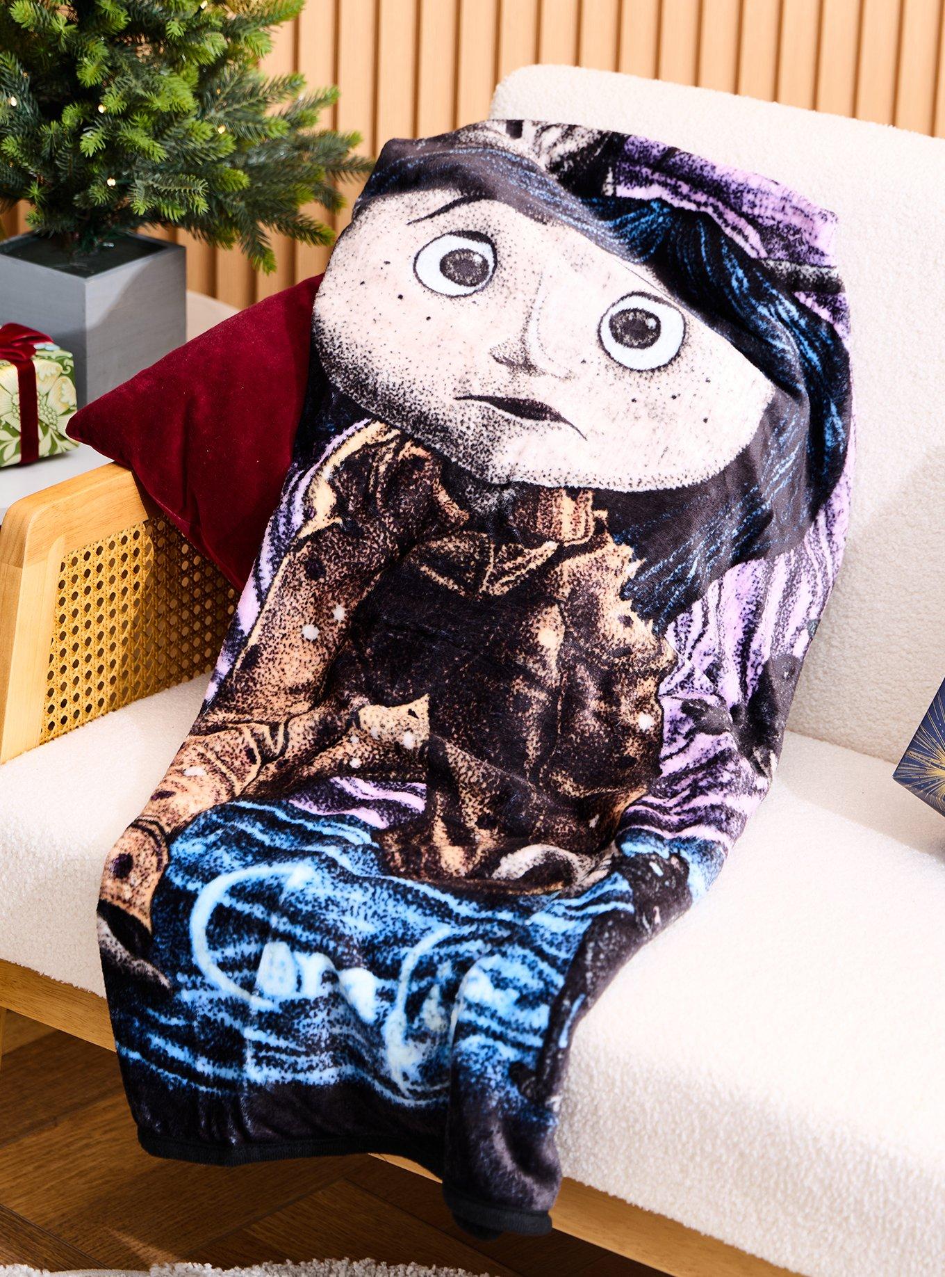 Coraline Character Tunnel Fleece Throw Blanket, , alternate - view 3
