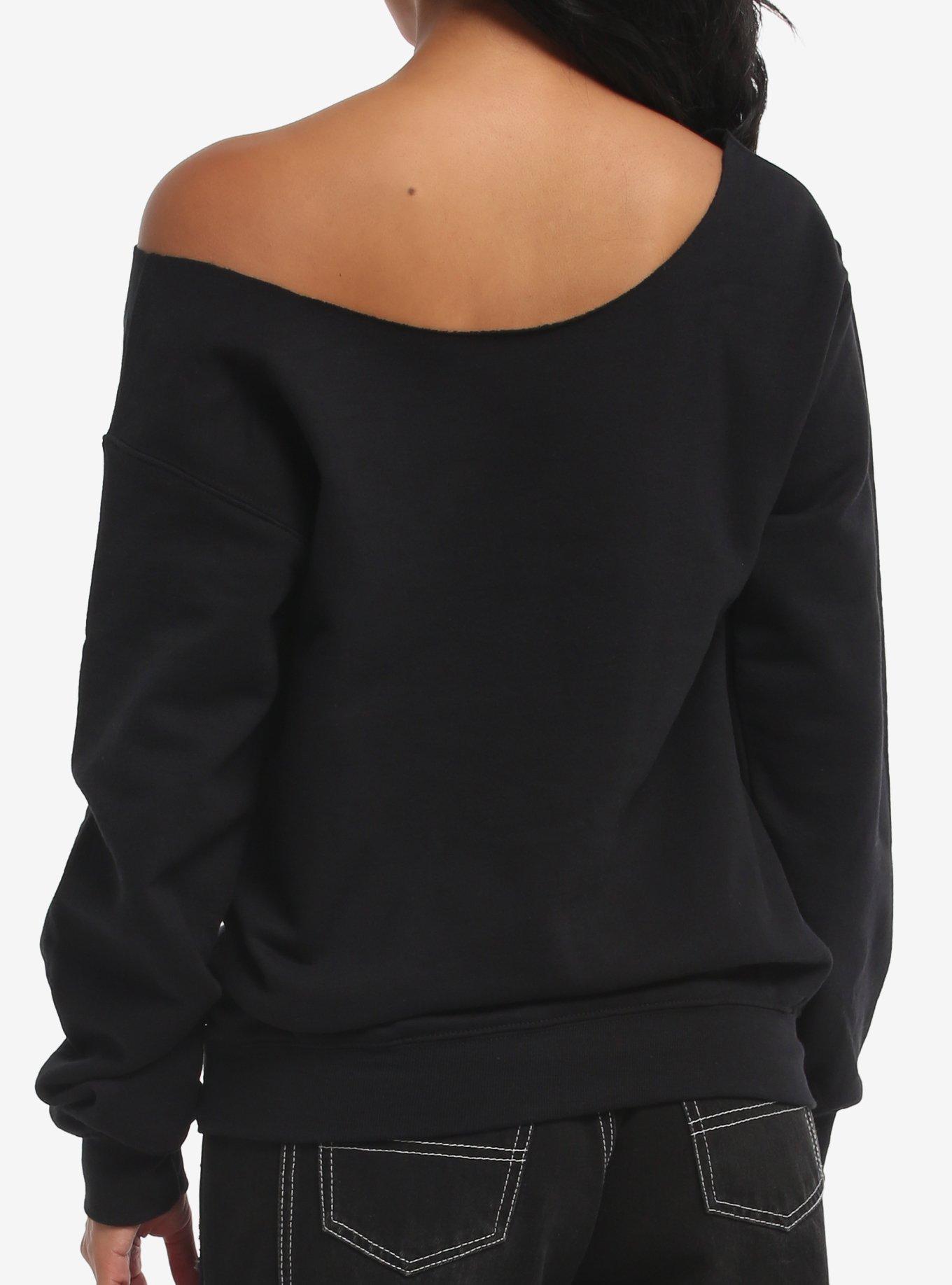 Metallica Skulls Girls Off-Shoulder Sweatshirt, BLACK, alternate - view 3