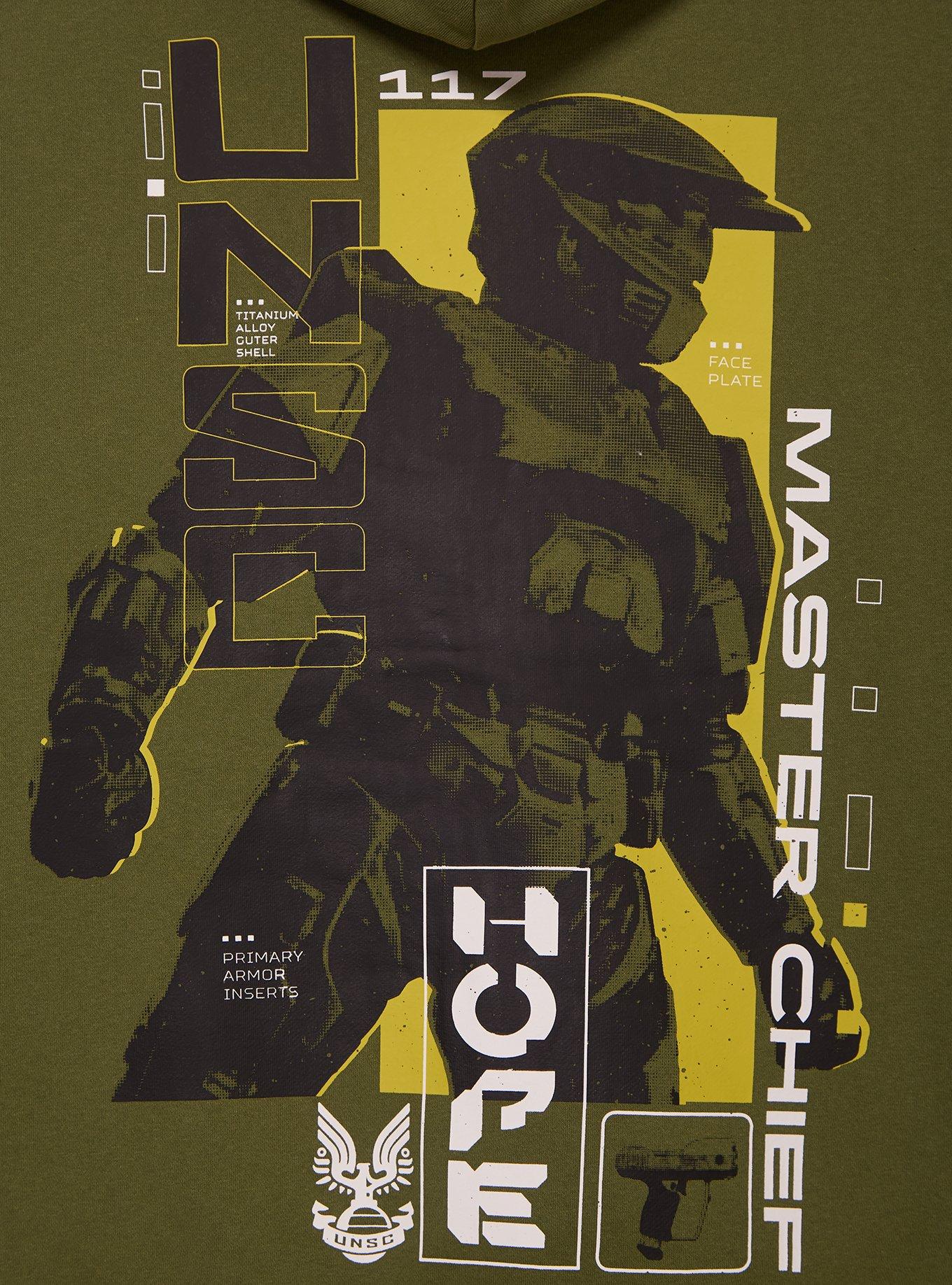 Halo Master Chief Zippered Hoodie - BoxLunch Exclusive, GREEN, alternate - view 4