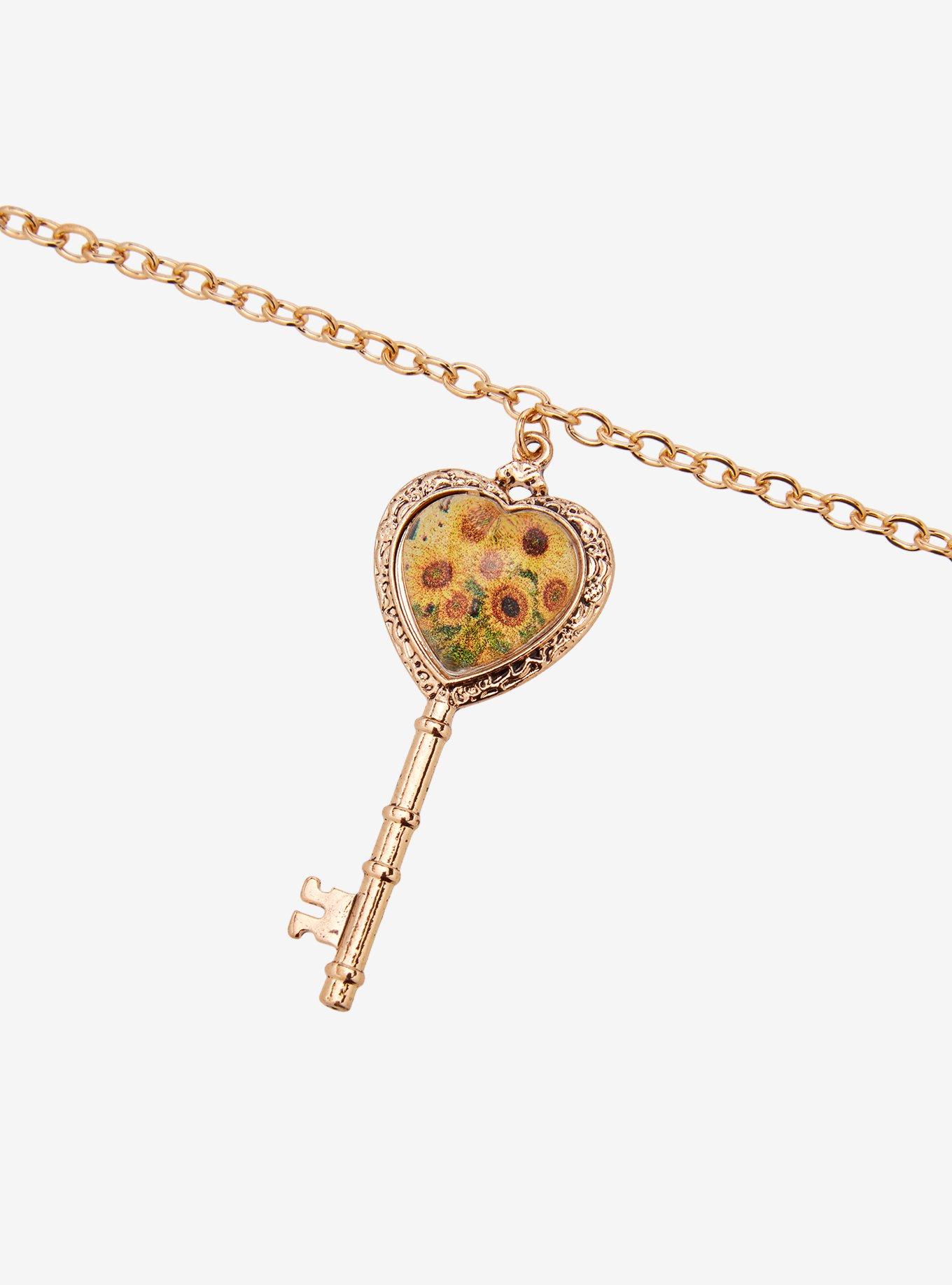 Thorn & Fable Van Gogh Sunflowers Key Necklace, , alternate - view 3