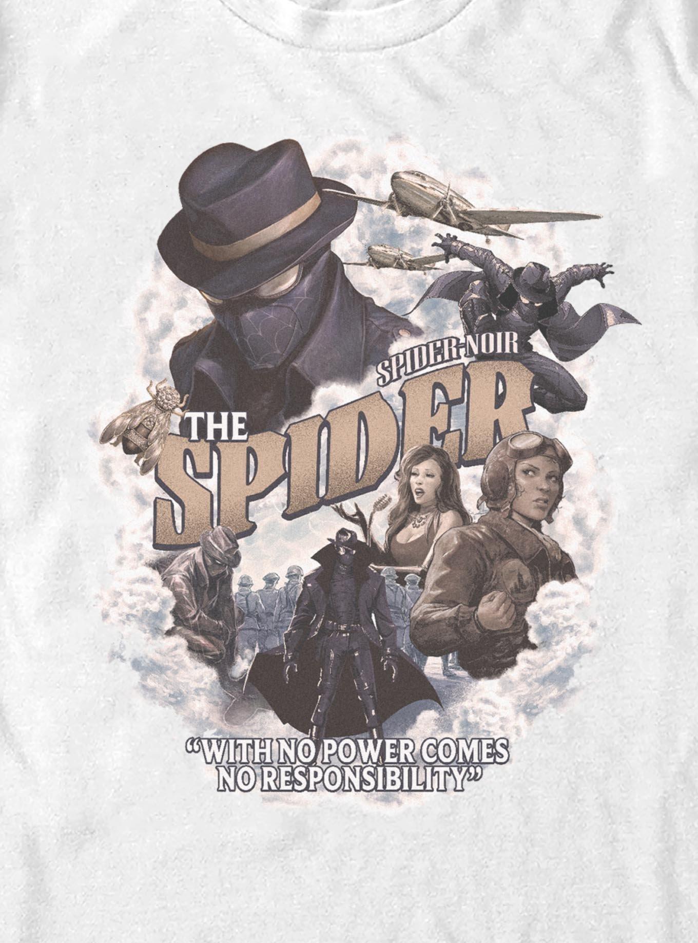 Marvel Spider-Man Noir Poster Big & Tall T-Shirt, WHITE, alternate - view 2