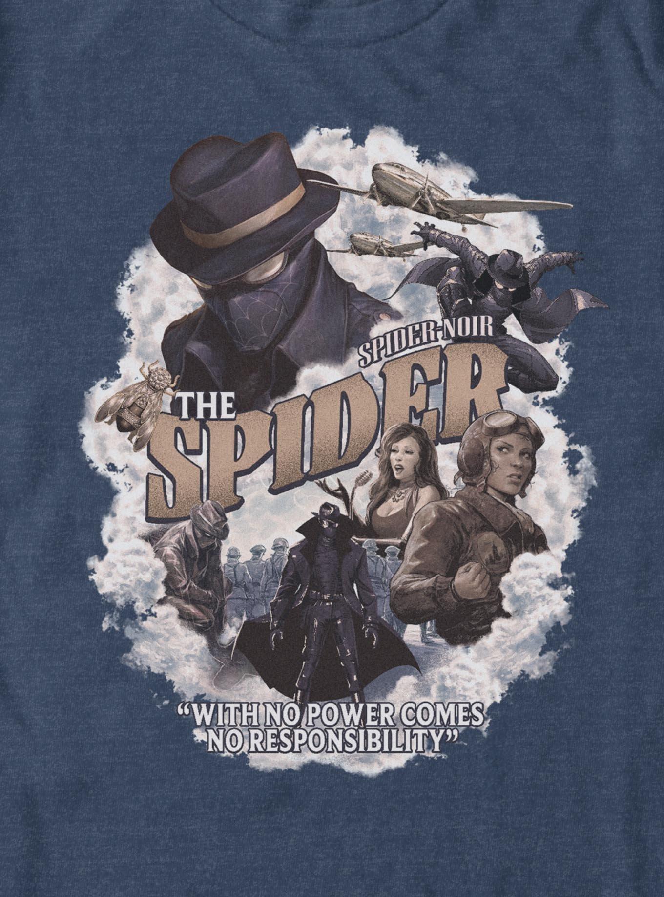 Marvel Spider-Man Noir Poster Big & Tall T-Shirt, NAVY HTR, alternate - view 2