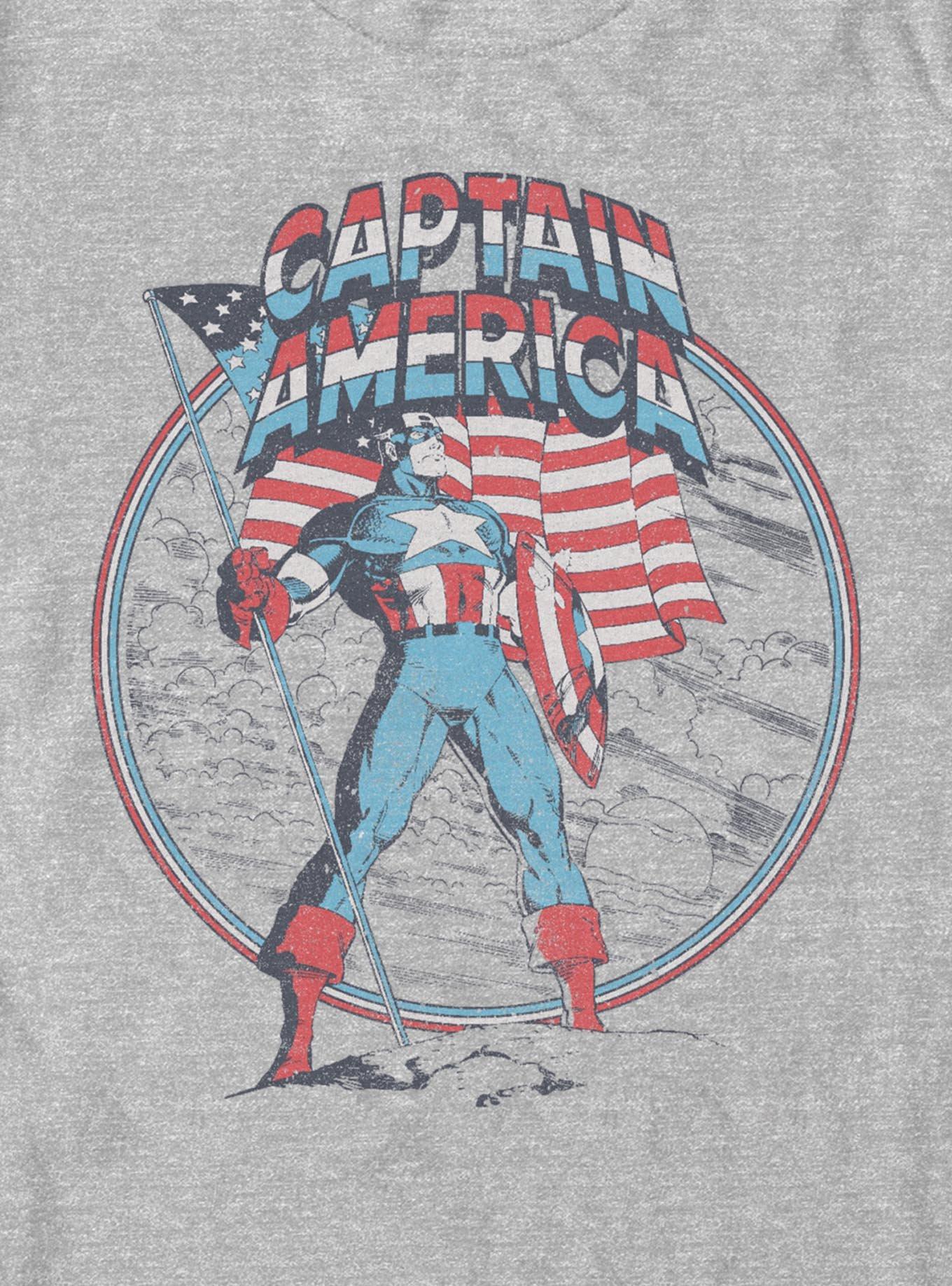 Marvel Captain America Flag Big & Tall T-Shirt, ATH HTR, alternate - view 2