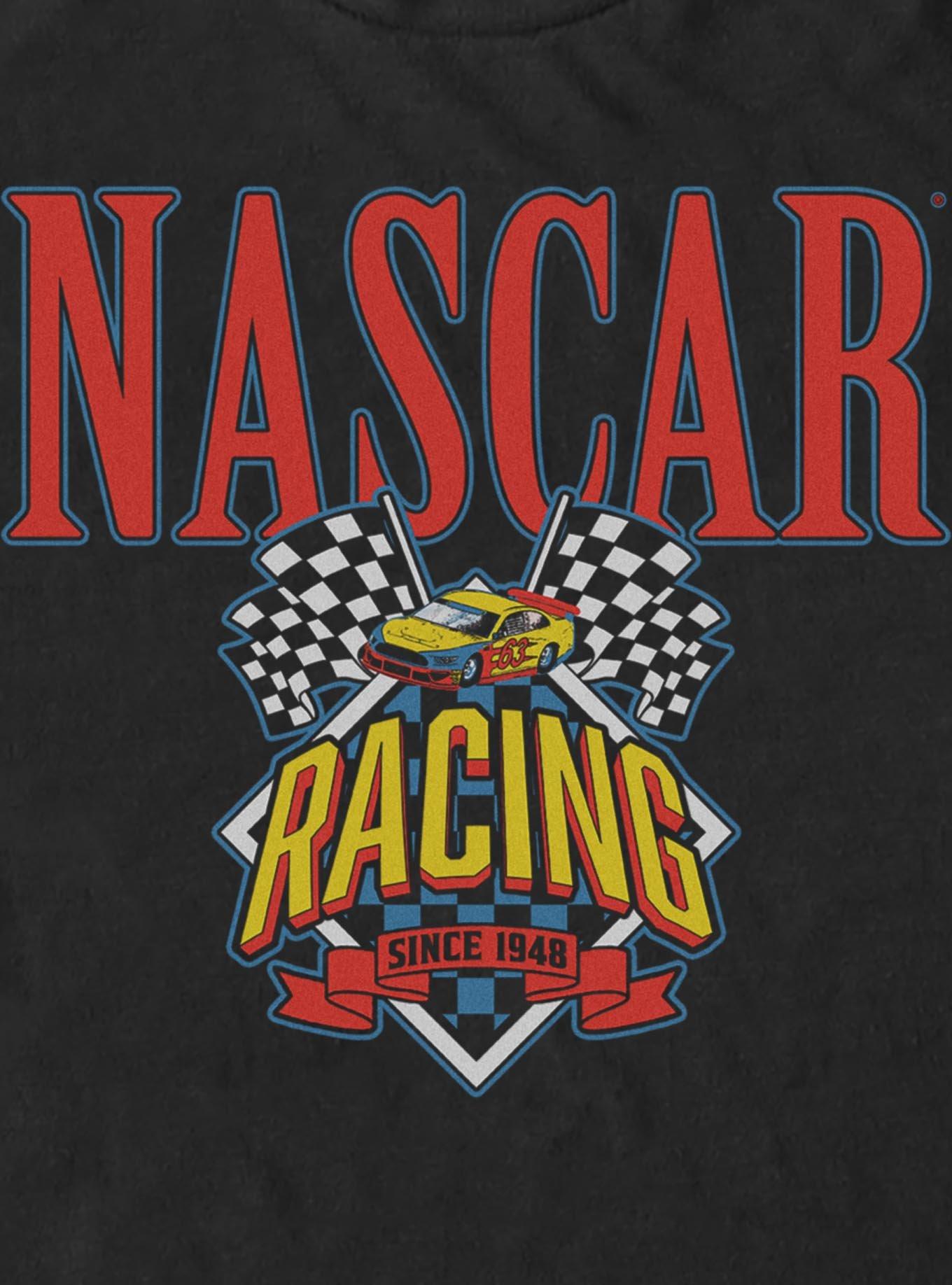 NASCAR Racing Flag Crest Big & Tall T-Shirt, BLACK, alternate - view 2