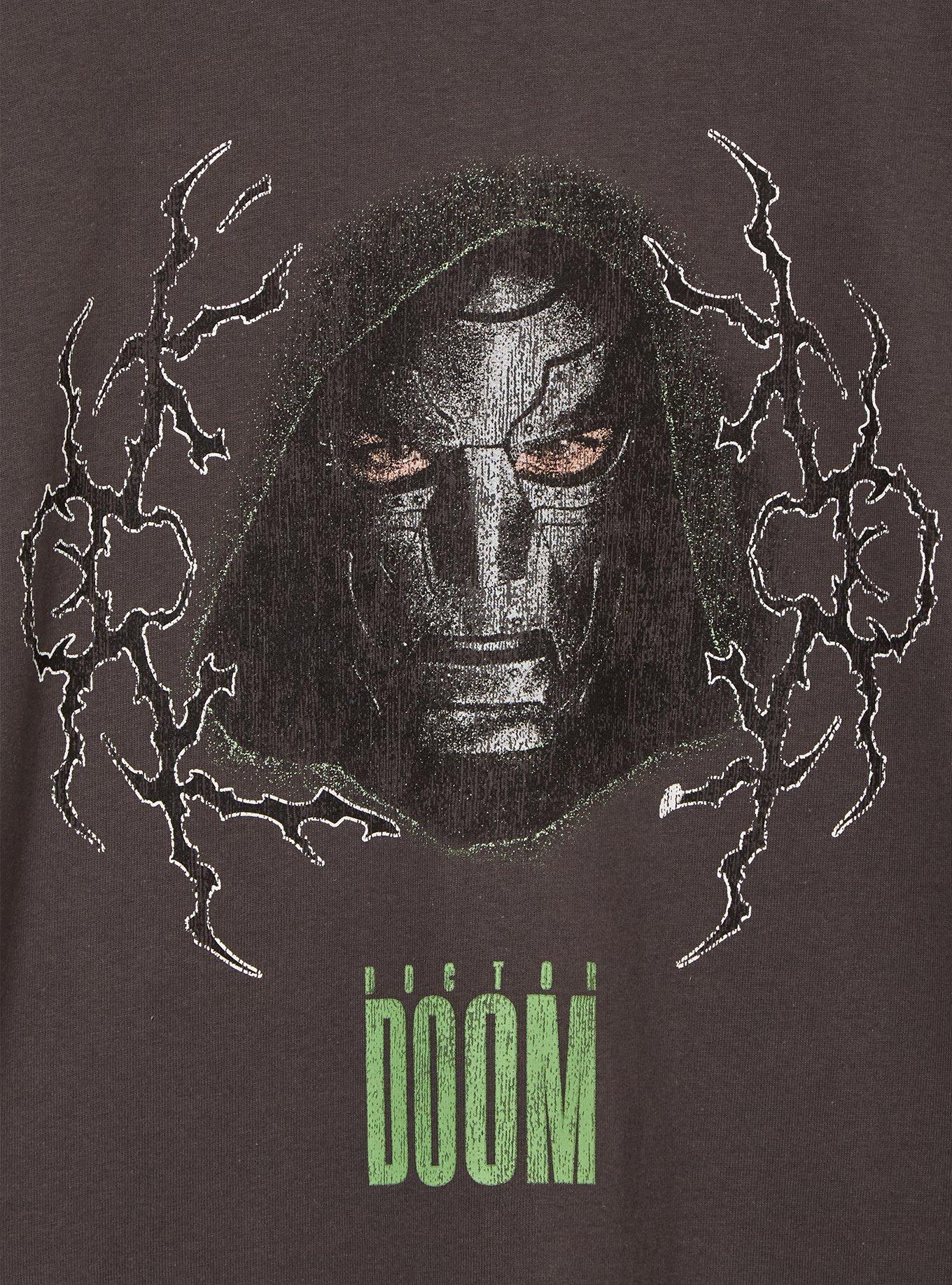 Marvel Doctor Doom Lightning T-Shirt - BoxLunch Exclusive, CHARCOAL, alternate - view 3