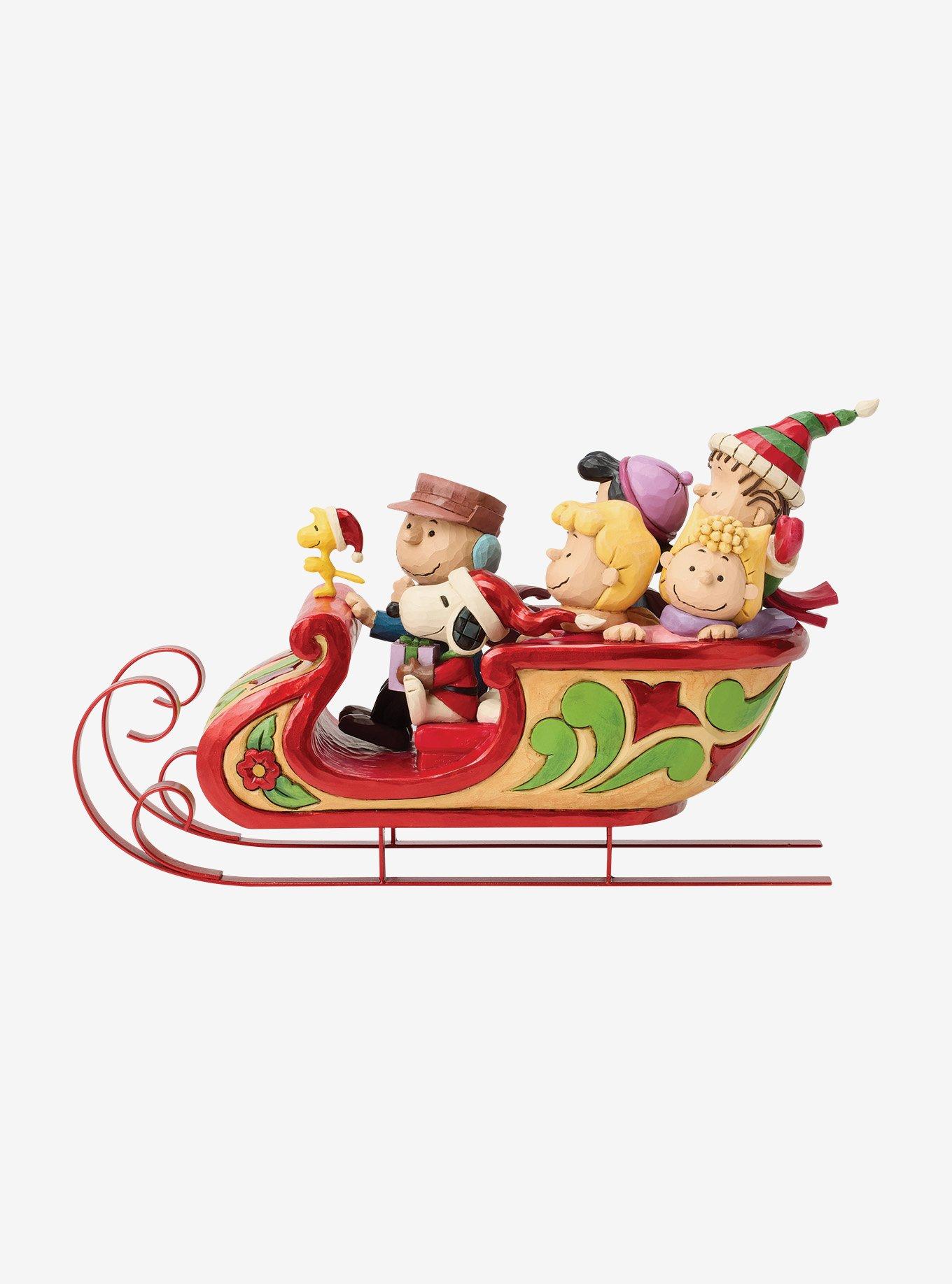 Jim Shore Peanuts Snoopy and Friends in Sleigh Figurine, , hi-res