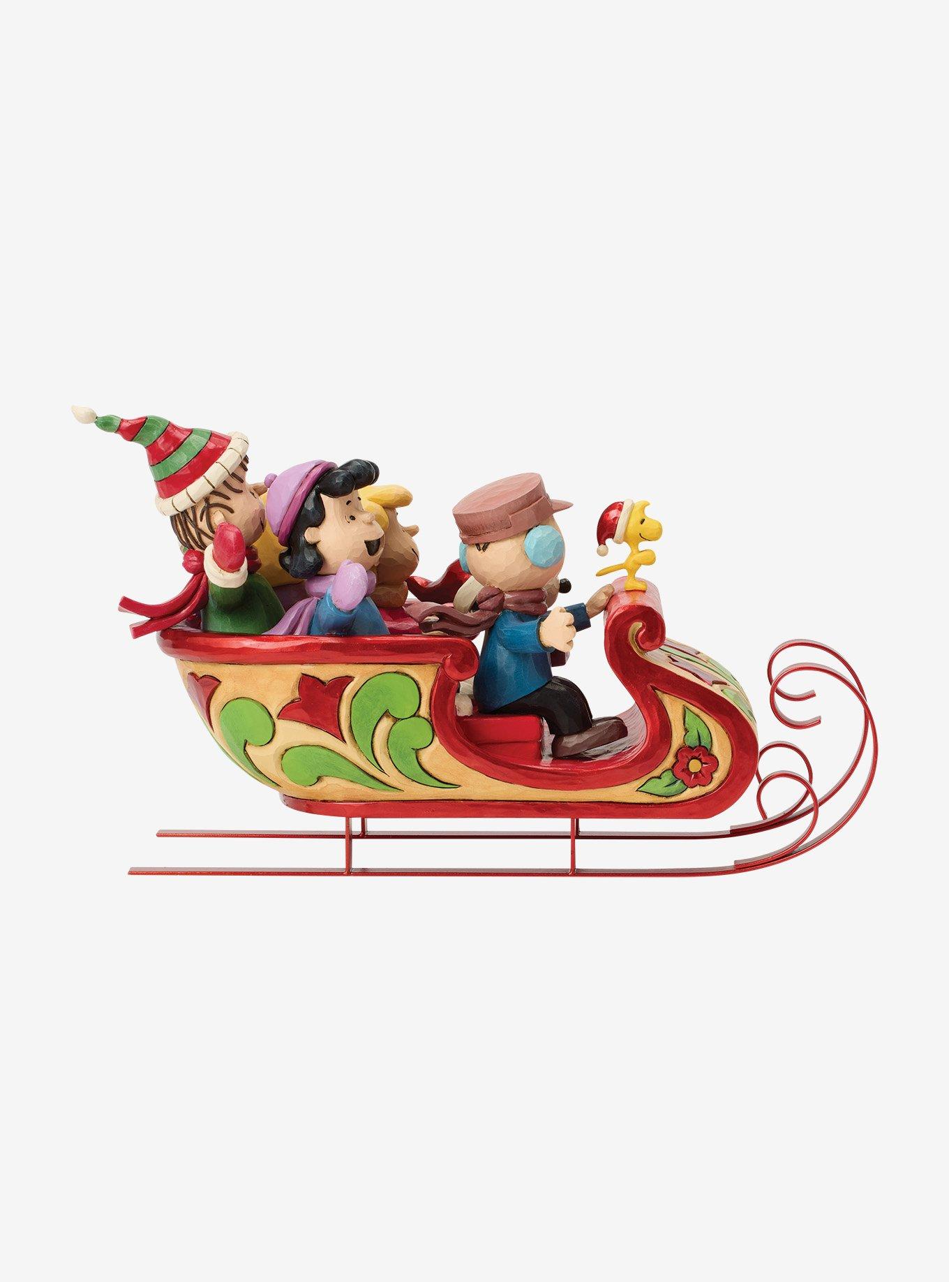 Jim Shore Peanuts Snoopy and Friends in Sleigh Figurine, , alternate - view 5