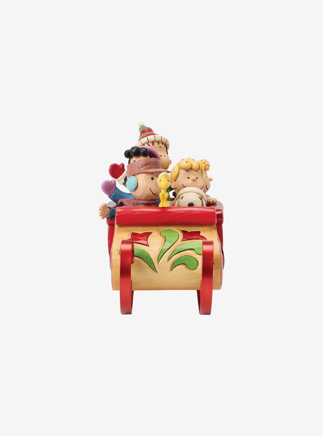 Jim Shore Peanuts Snoopy and Friends in Sleigh Figurine, , alternate - view 6