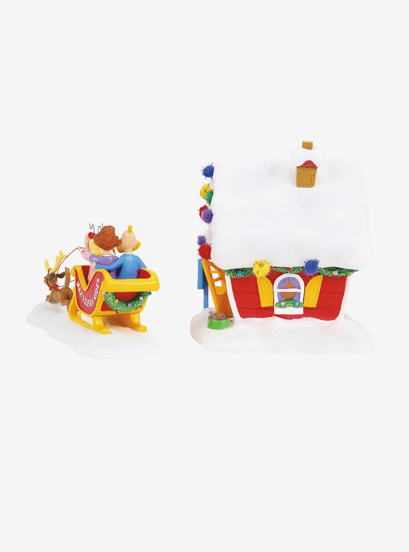 Department 56 Grinch Village Max's Sleigh Rides Figurine Set of 2, , hi-res