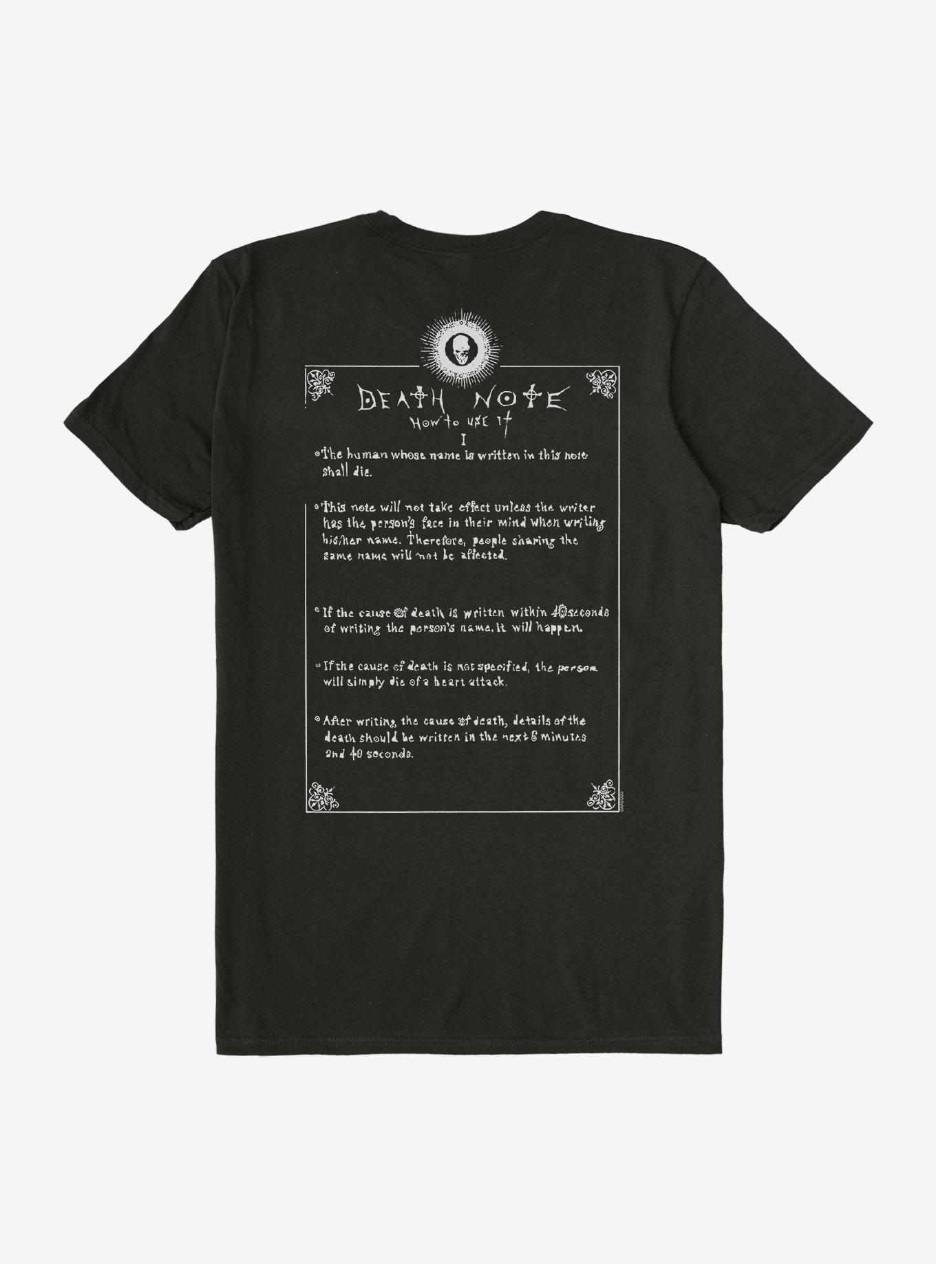 Death Note How To Use It Label T-Shirt, , hi-res
