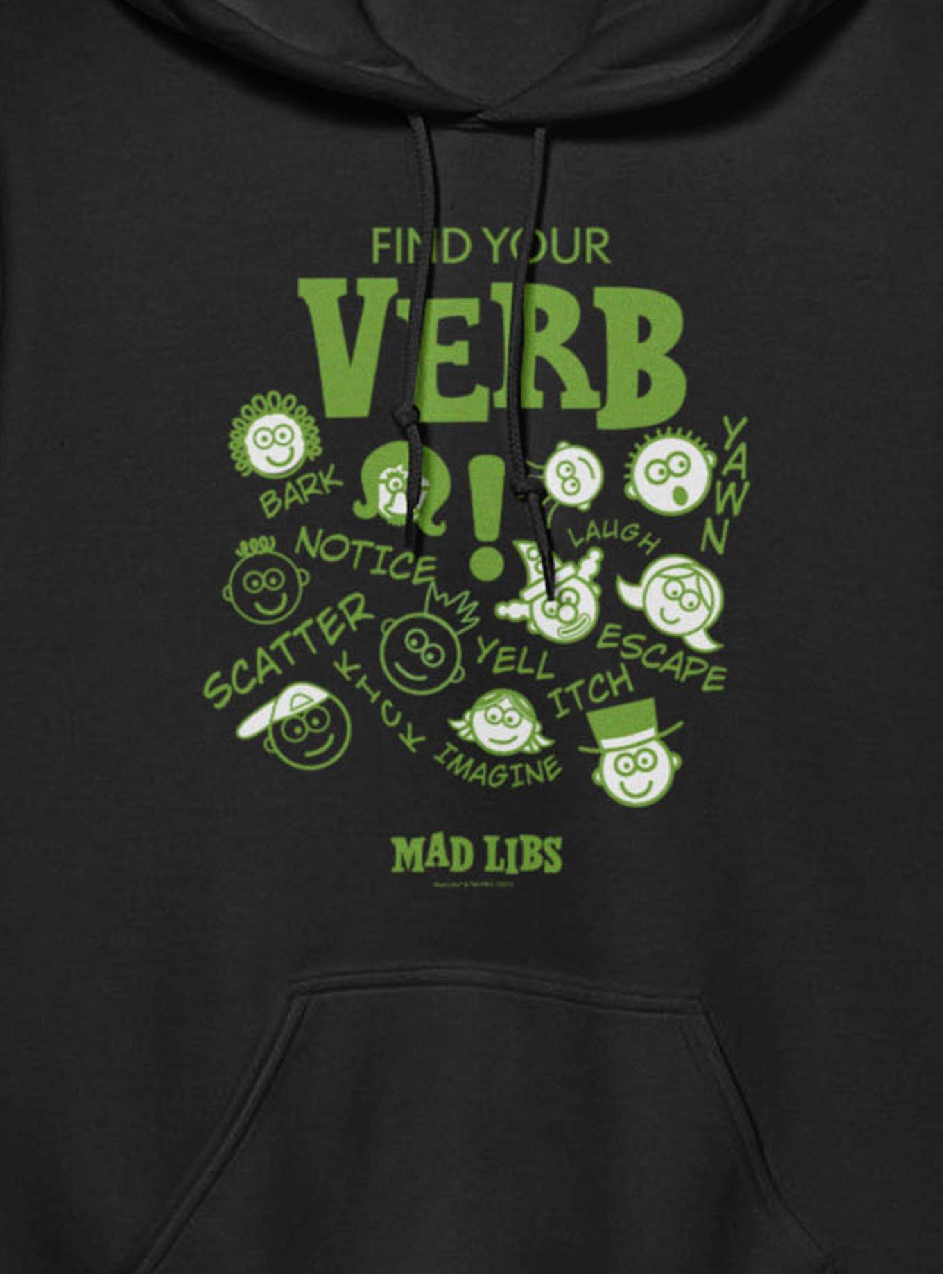 Mad Libs Find Your Verb Faces And Words Hoodie, , alternate - view 2