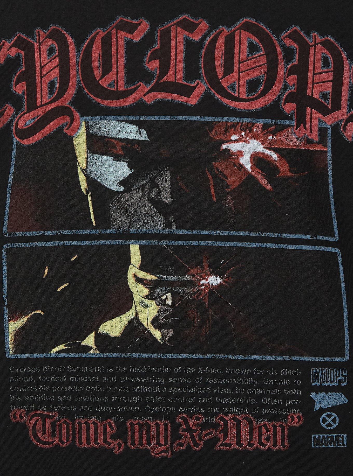 Marvel X-Men Cyclops Portrait T-Shirt - BoxLunch Exclusive, BLACK, alternate - view 4