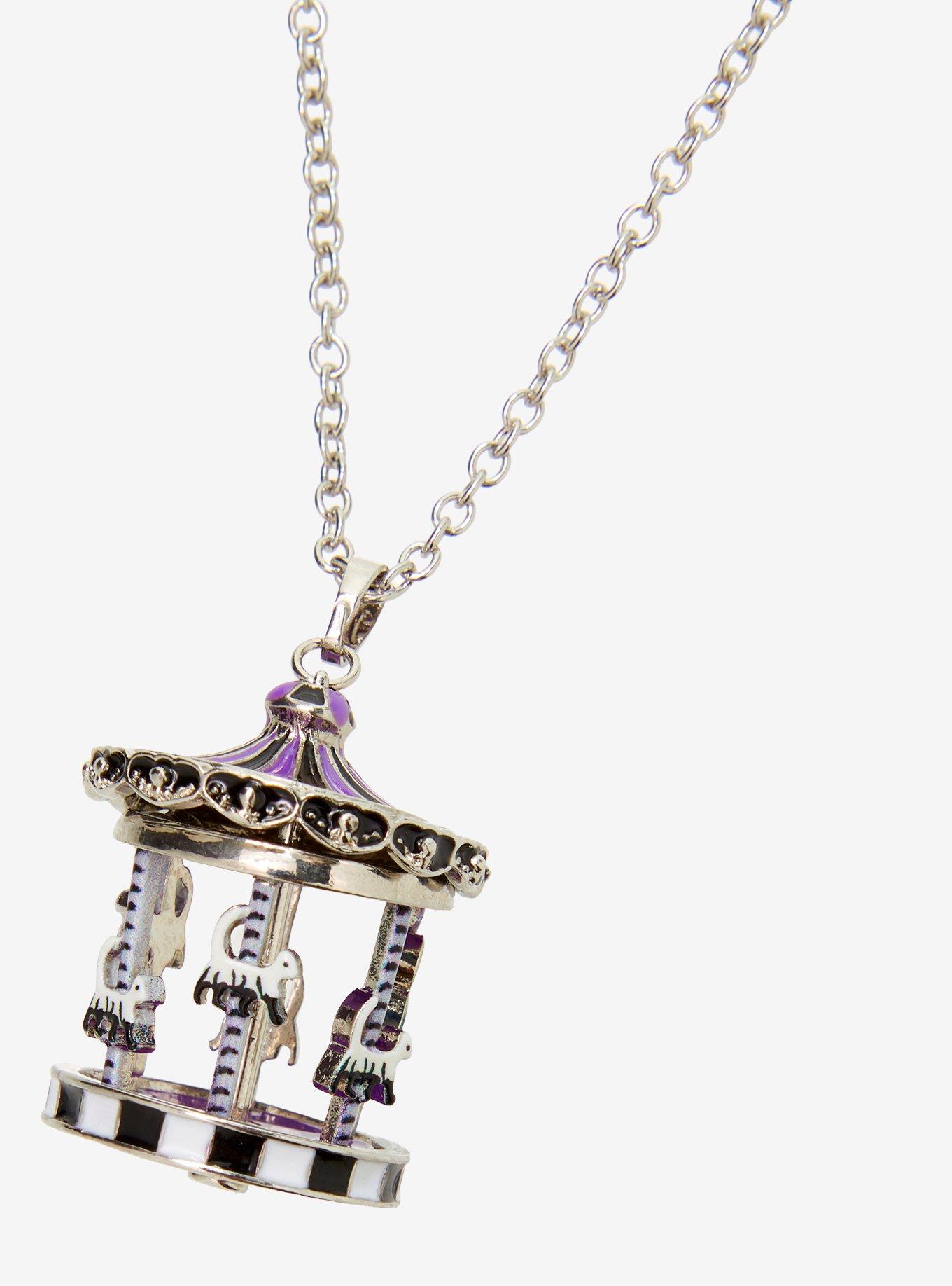 Ghost Cat Carousel Spinning Necklace, , alternate - view 3