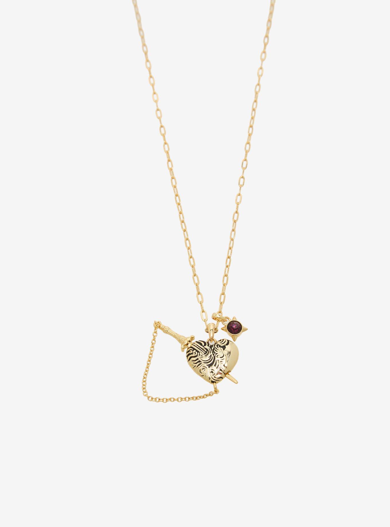 Alex And Ani A Court Of Thorns And Roses Wings And Ruin Sliding Dagger Heart Necklace, , alternate - view 3