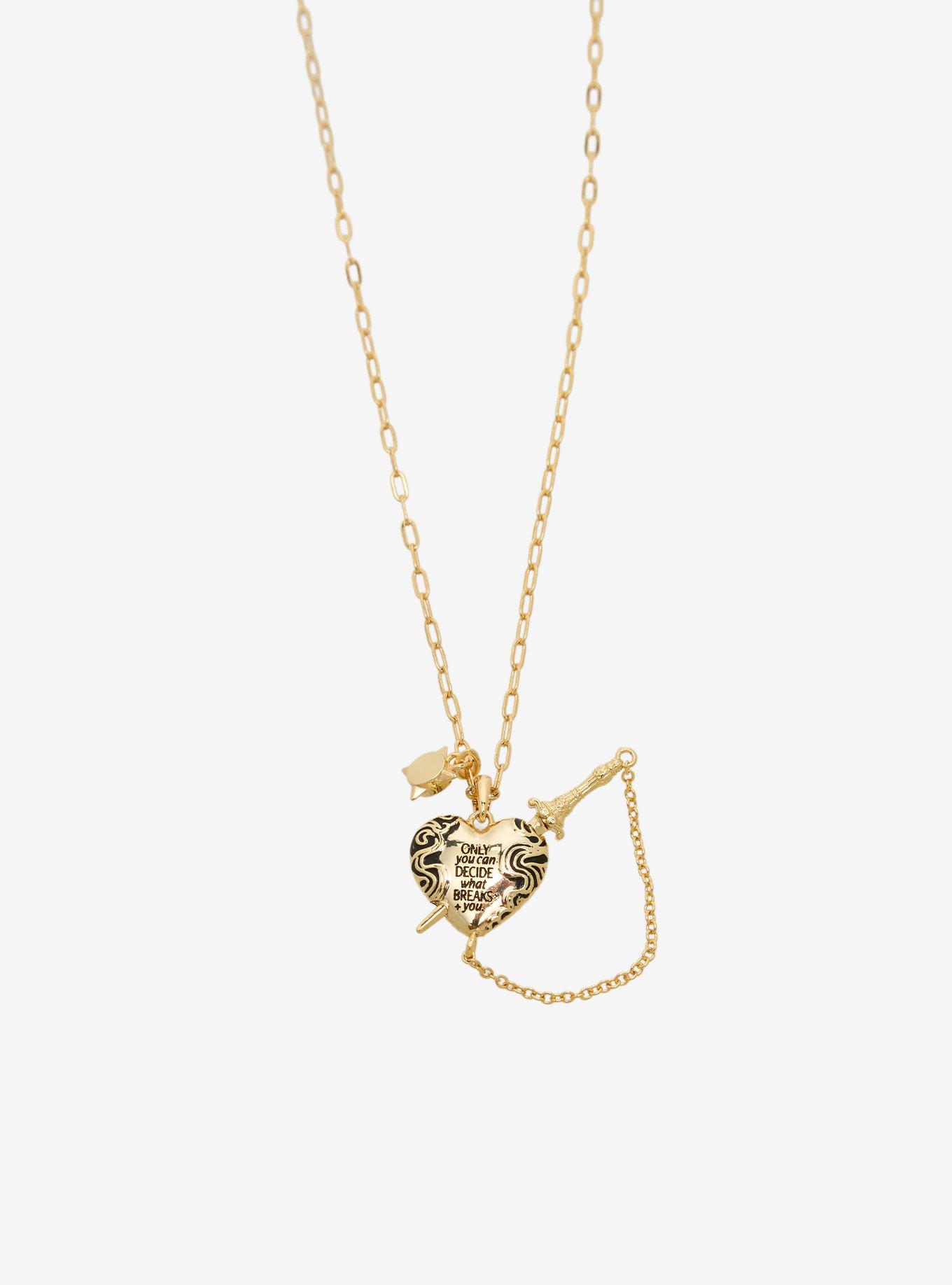 Alex And Ani A Court Of Thorns And Roses Wings And Ruin Sliding Dagger Heart Necklace, , alternate - view 4