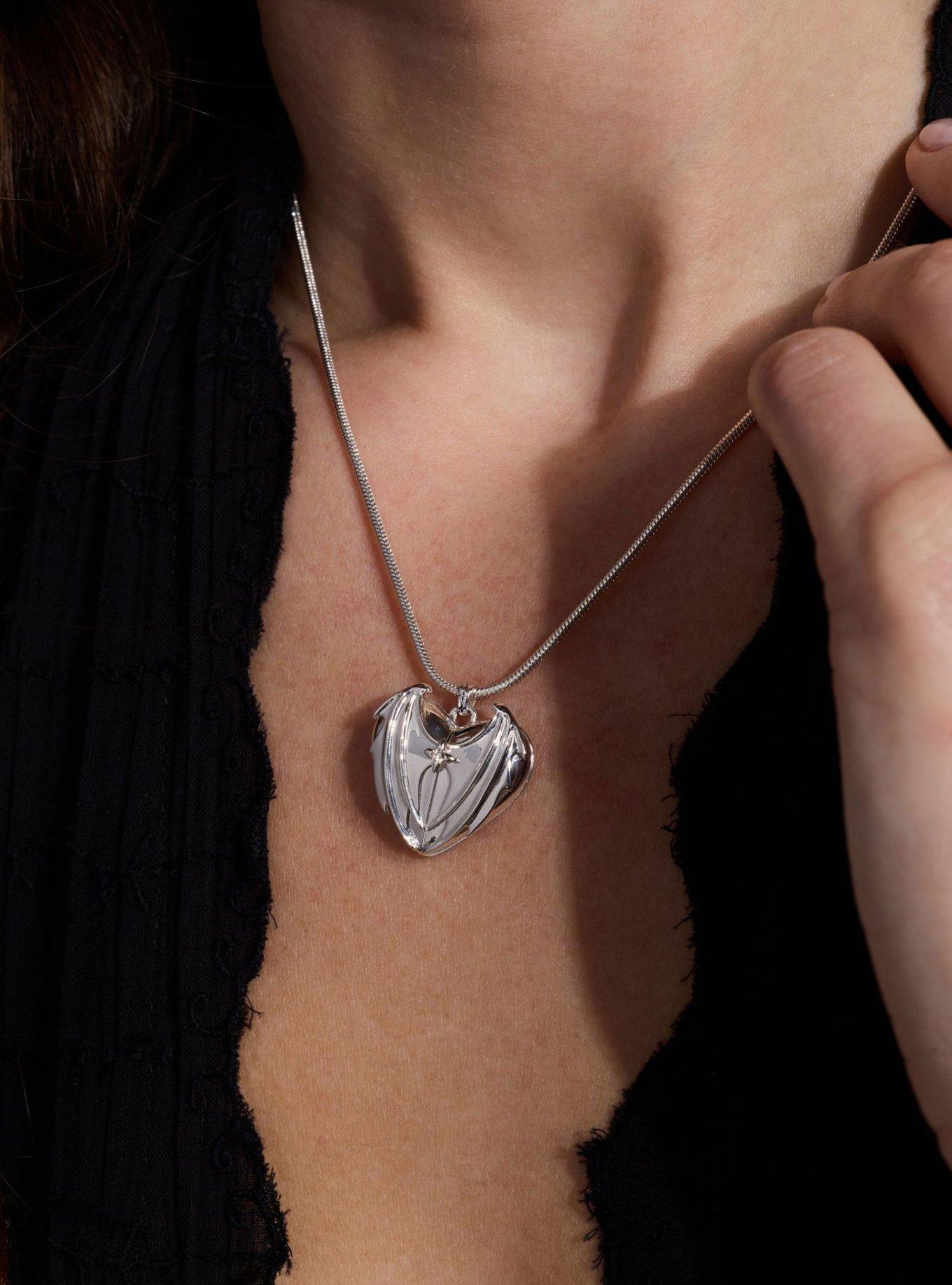 Alex and Ani A Court of Thorns and Roses Velaris Silver Heart Locket Necklace
