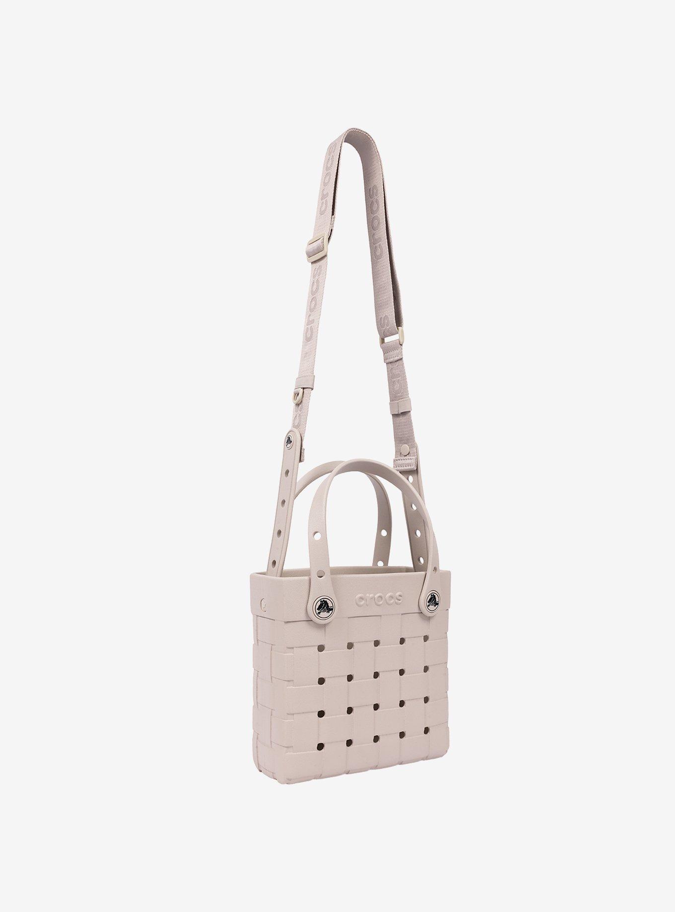 Crocs Small Woven Style Crossbody Tote Beige, , alternate - view 3