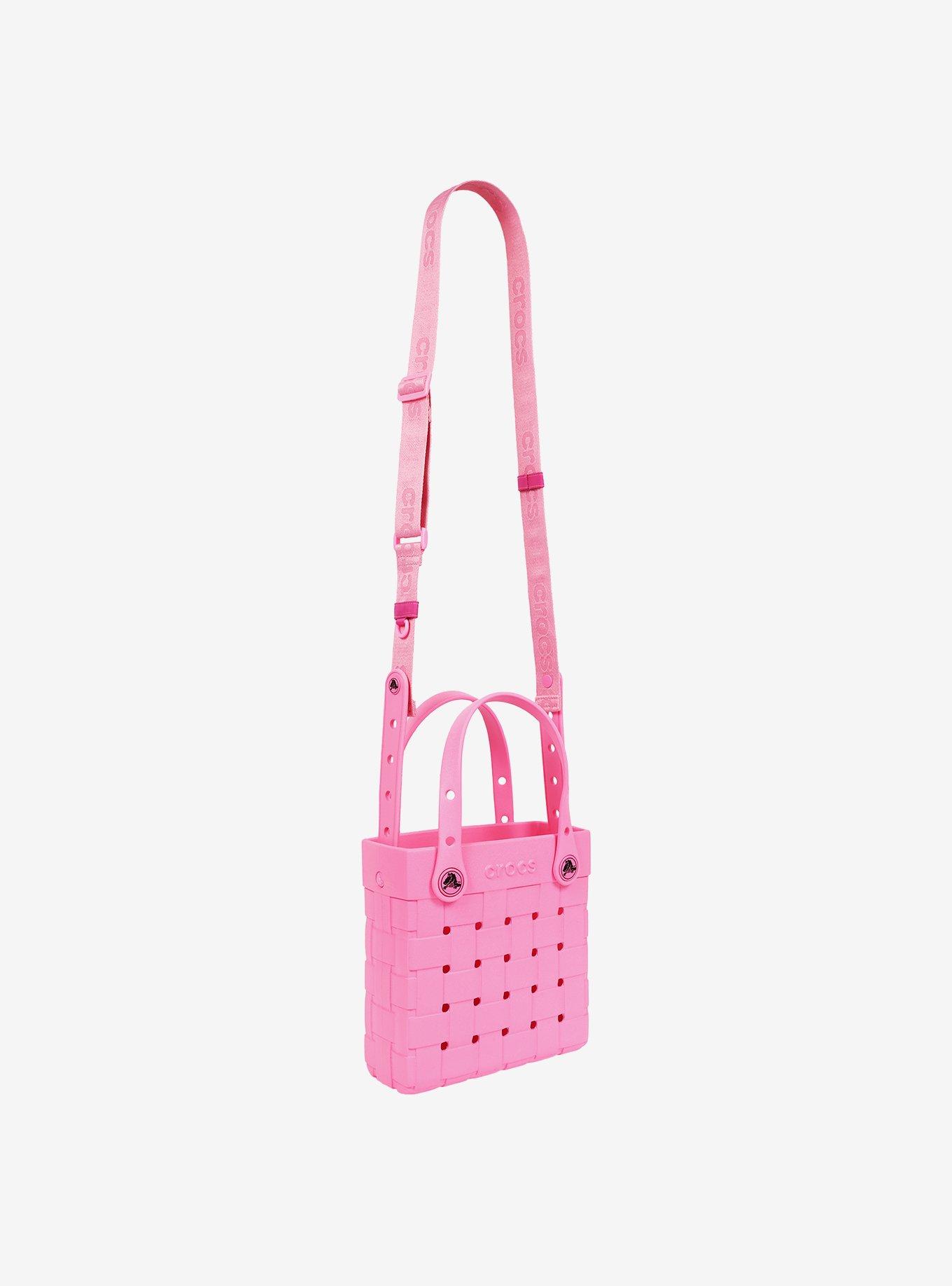 Crocs Small Woven Style Crossbody Tote Pink, , alternate - view 4