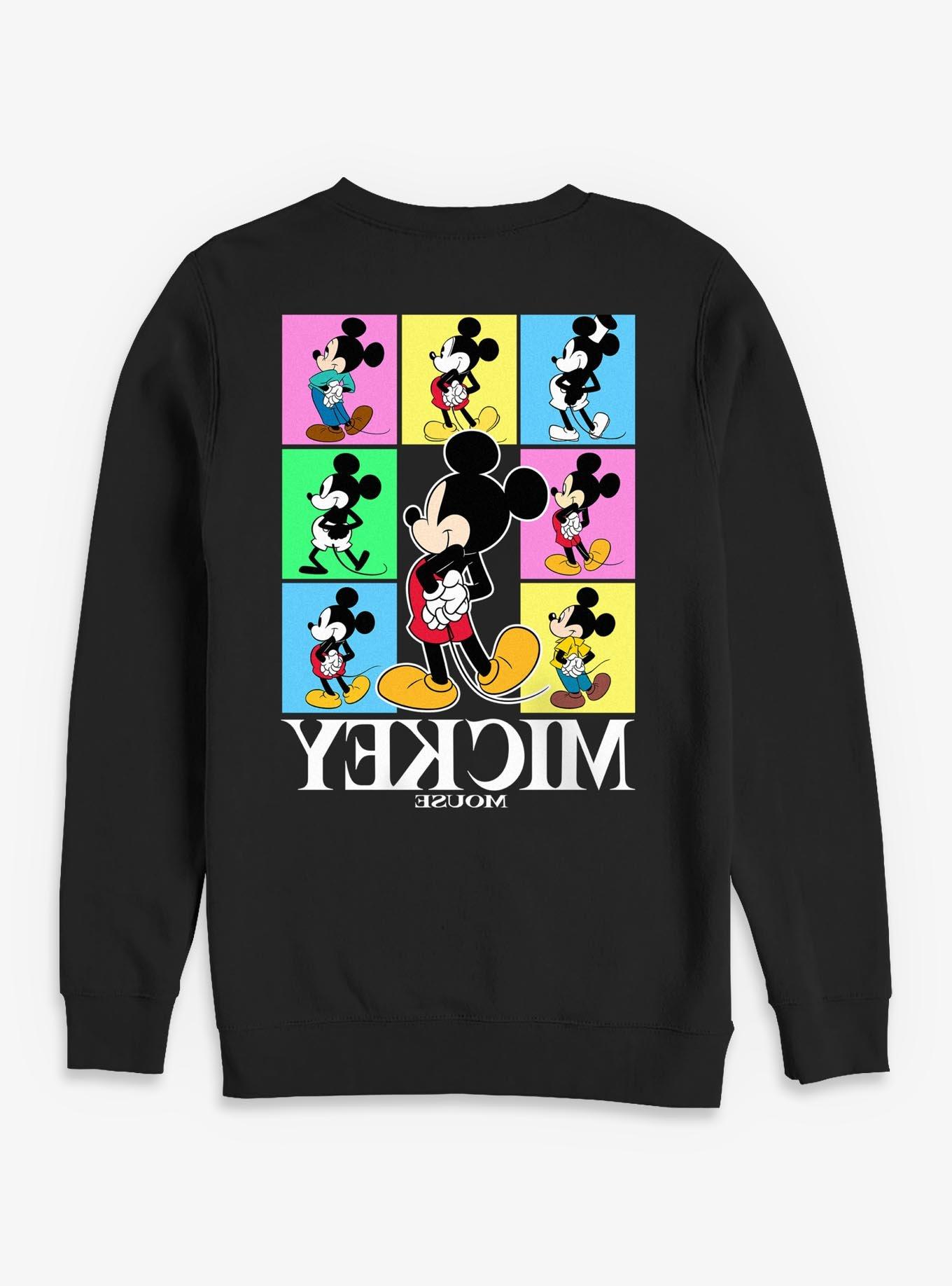 Disney Mickey Mouse Color Block Sweatshirt Hot Topic Exclusive, , hi-res