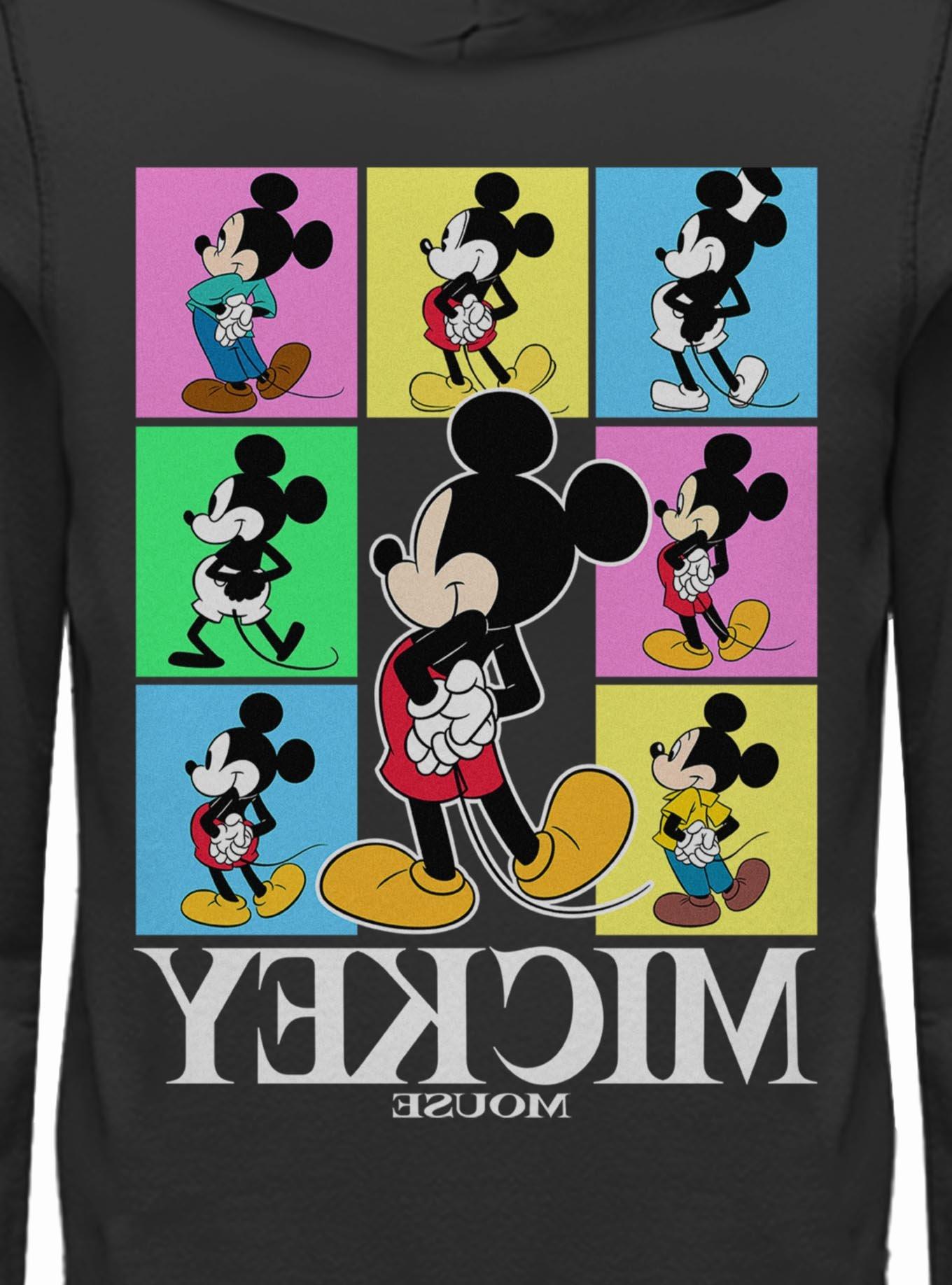 Disney Mickey Mouse Color Block Hoodie Hot Topic Exclusive, BLACK, alternate - view 4