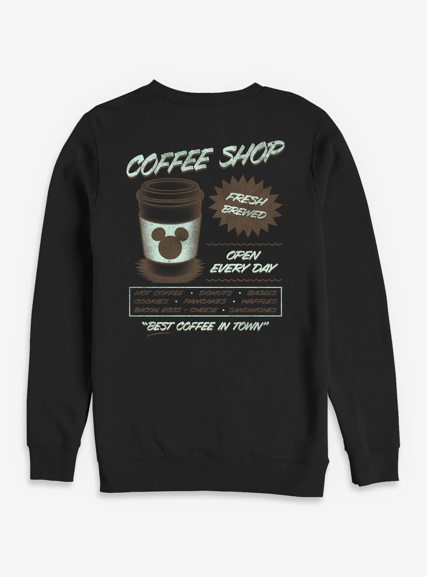 Disney Mickey Mouse Coffee Shop Sweatshirt Hot Topic Exclusive, , hi-res