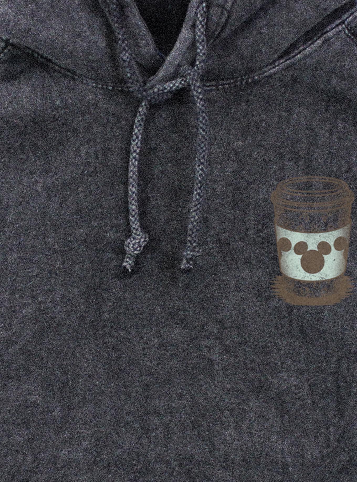 Disney Mickey Mouse Coffee Shop Mineral Wash Hoodie Hot Topic Exclusive, BLACK, alternate - view 3