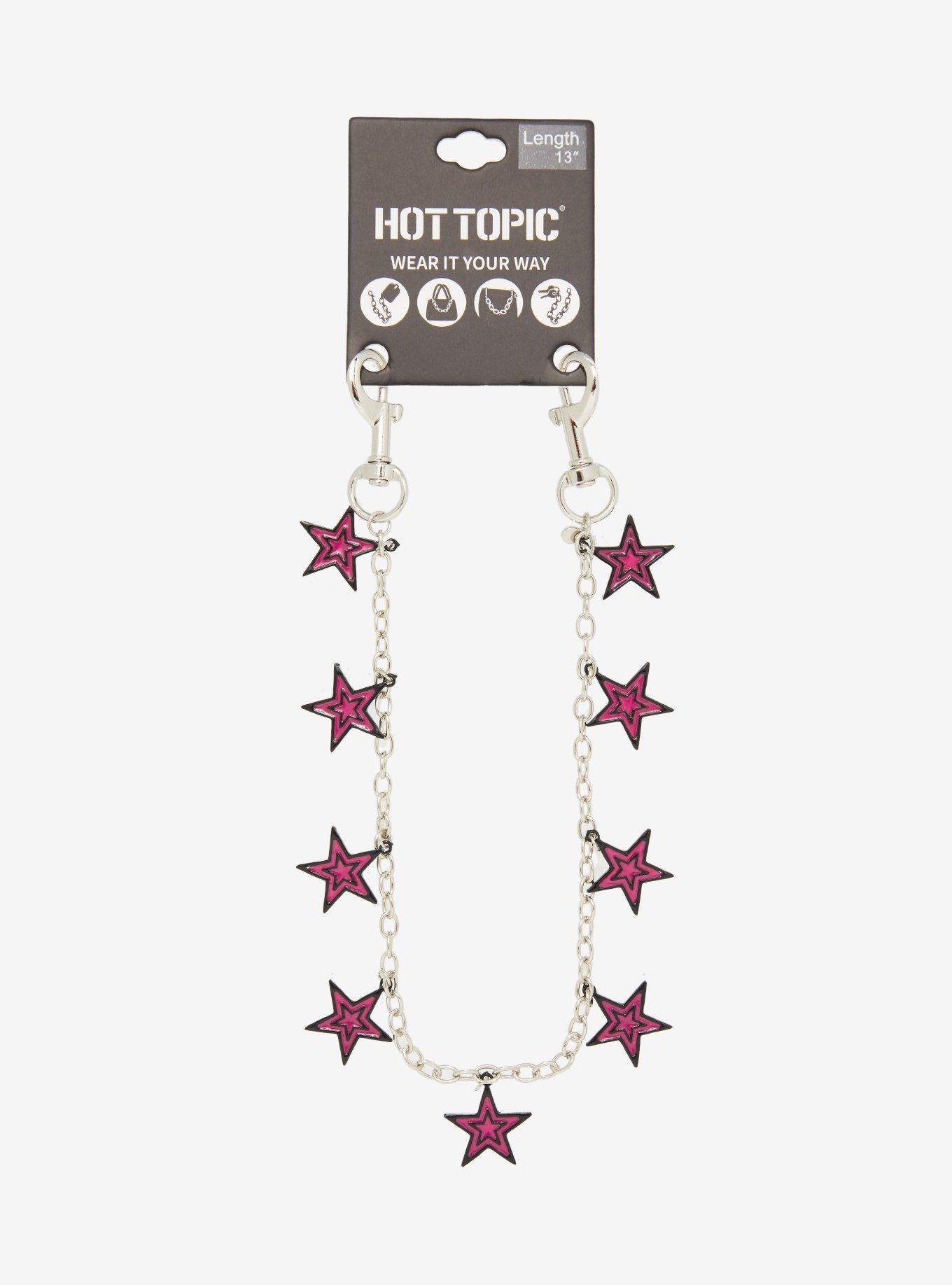 Pink & Black Star Wallet Chain, , alternate - view 3